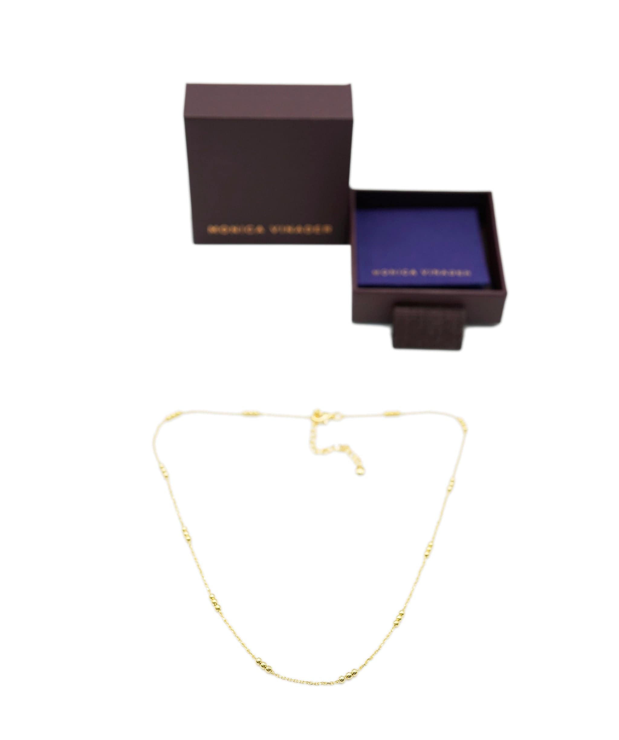 Luxury Promise Monica Vinader A 925 silver with 18K Gold Plating Vermeil Fine Beaded chain necklace ASC1948