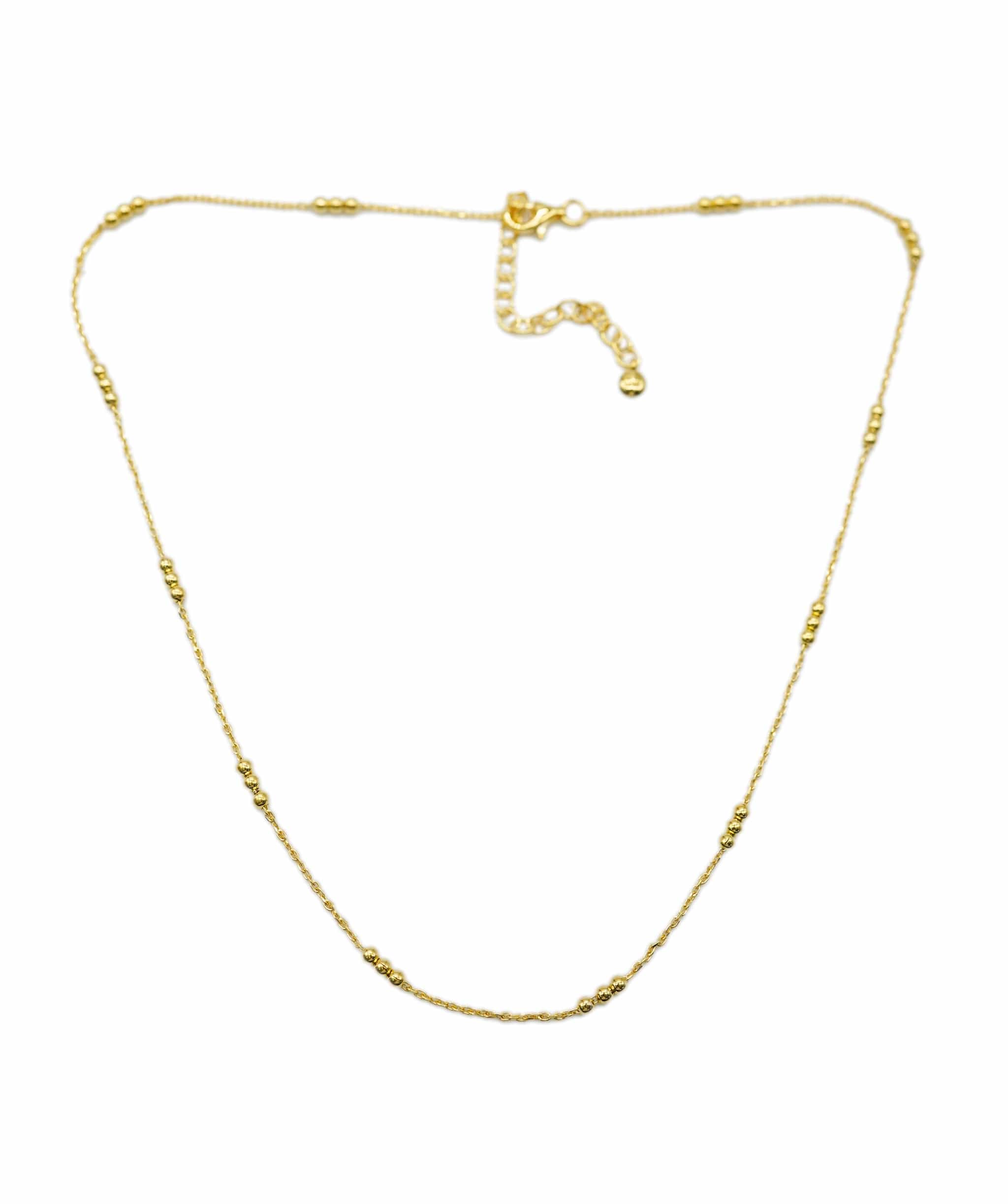 Luxury Promise Monica Vinader A 925 silver with 18K Gold Plating Vermeil Fine Beaded chain necklace ASC1948