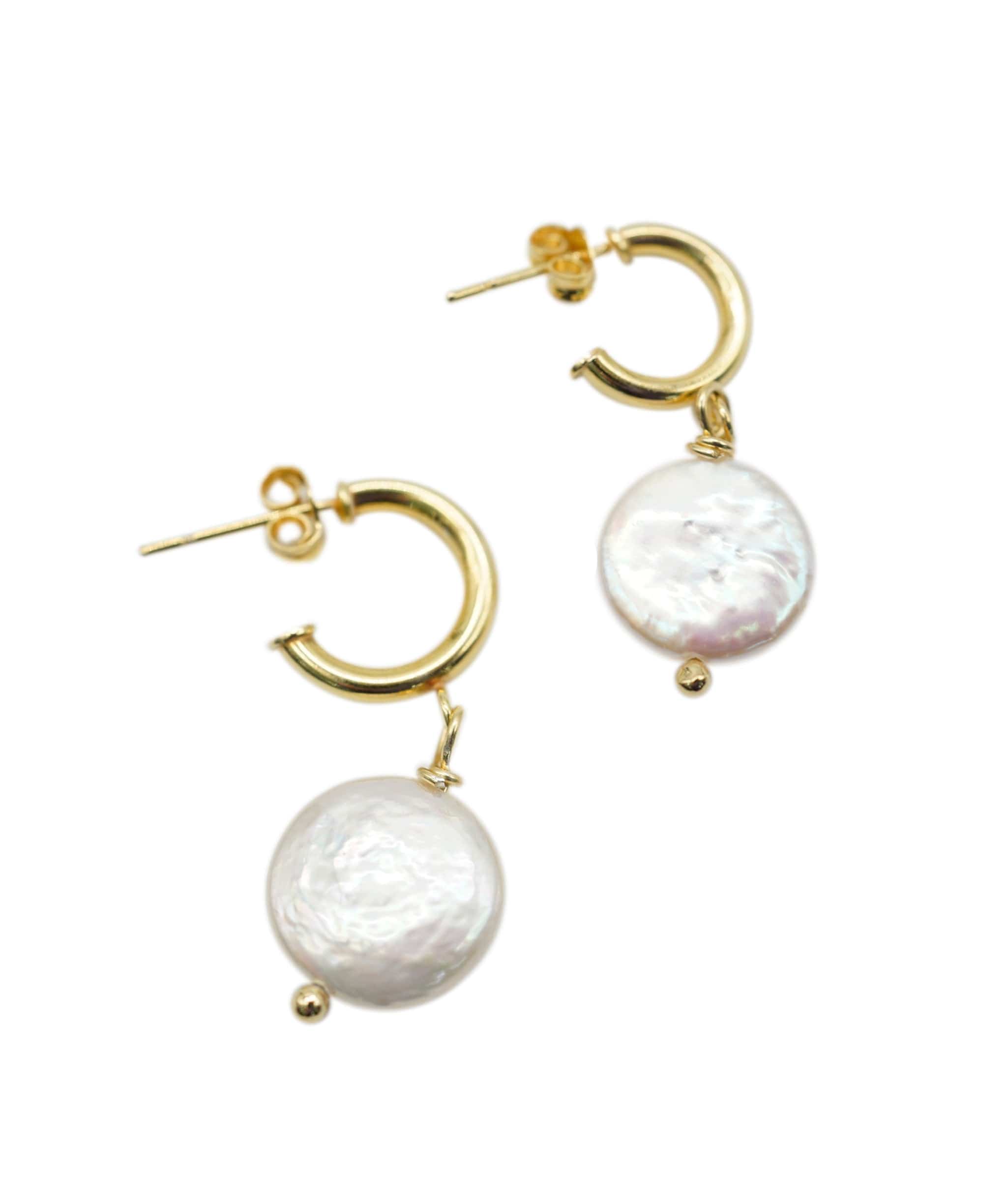 Luxury Promise Vido Faux Pearl Drop Gold Plated Stud Earrings ASL7733