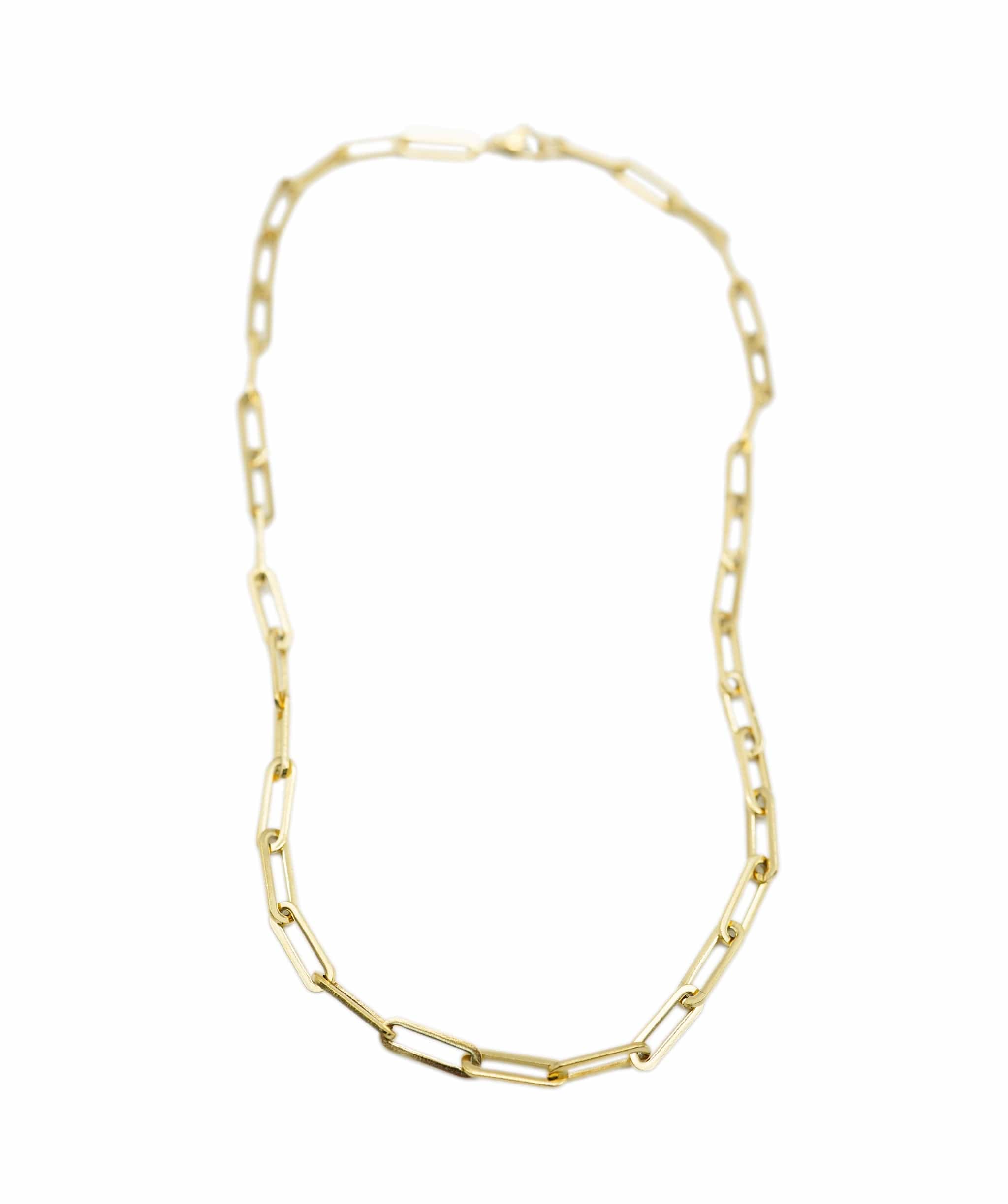 Luxury Promise Women's dainty paperclip chain gold plated,16.5 Inches ASL7962