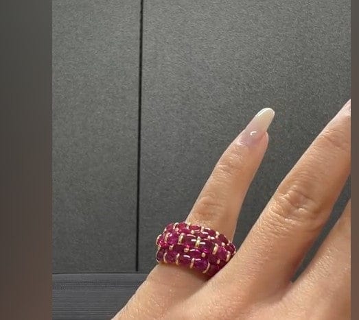 Luxury Promise Ruby Cabouchon Ring YG SYC1241
