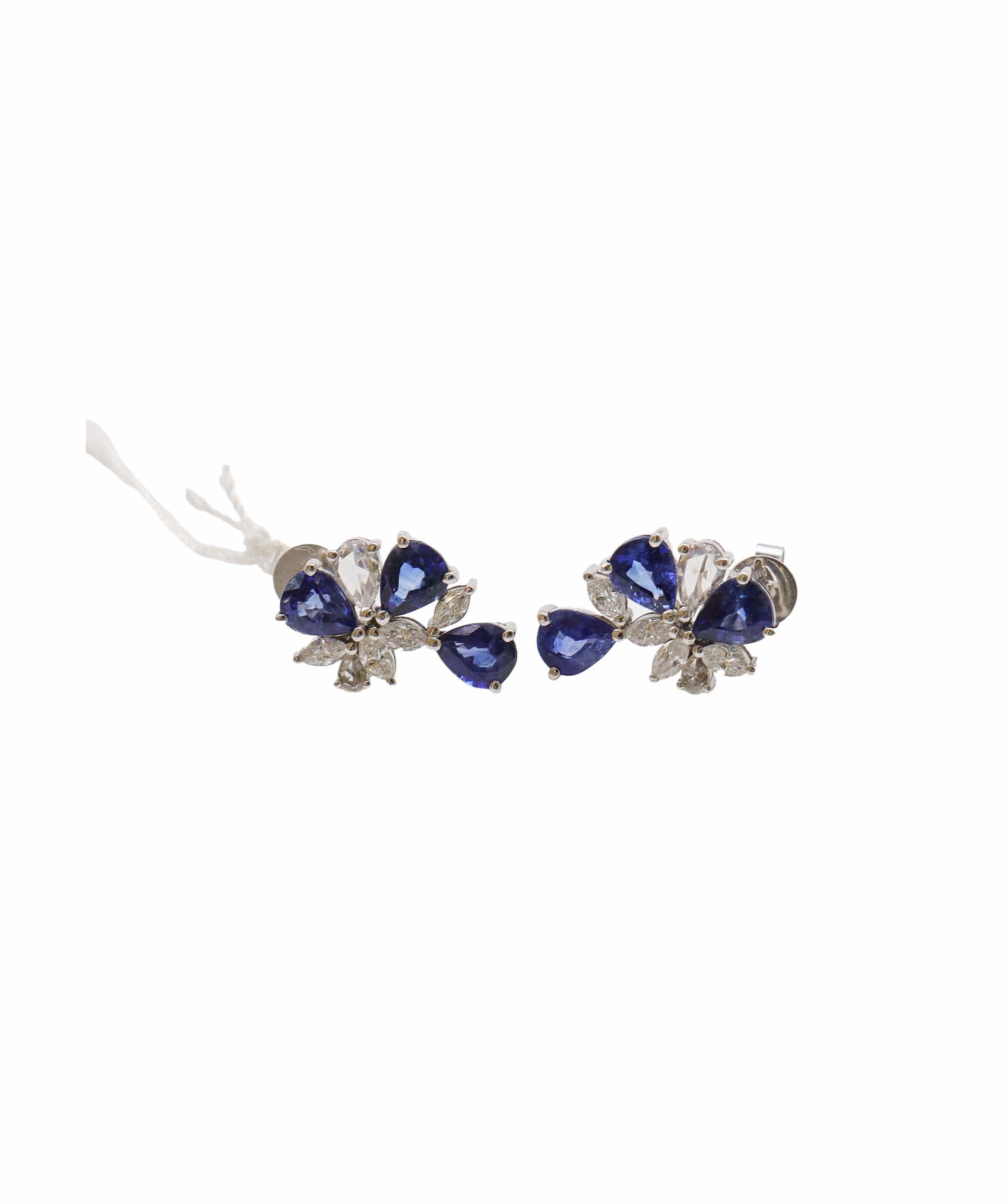 Luxury Promise Sapphire & Diamonds Stud Earrings - DXBS1088