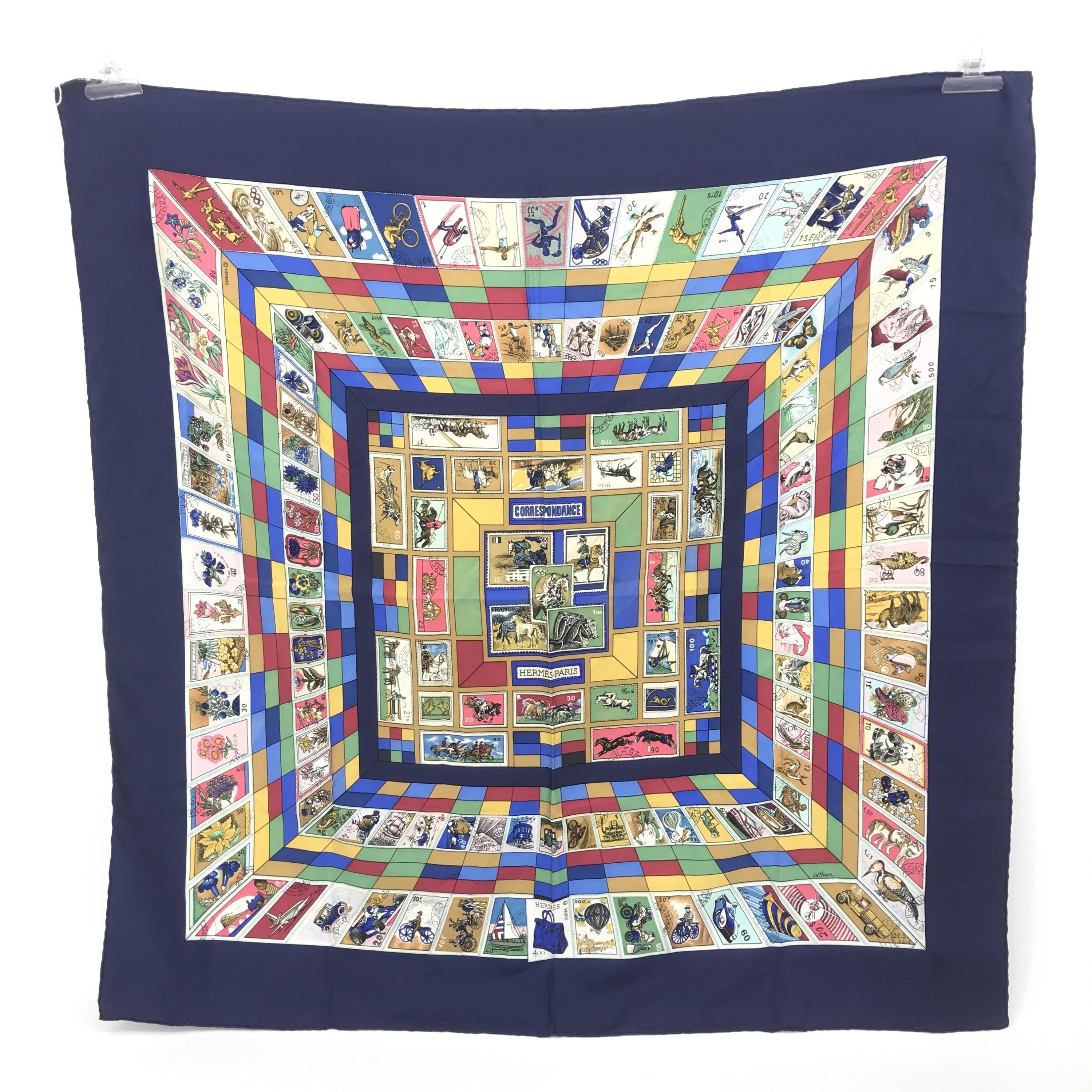 Luxury Promise Silk Scarf With Postage Stamp Design C290716