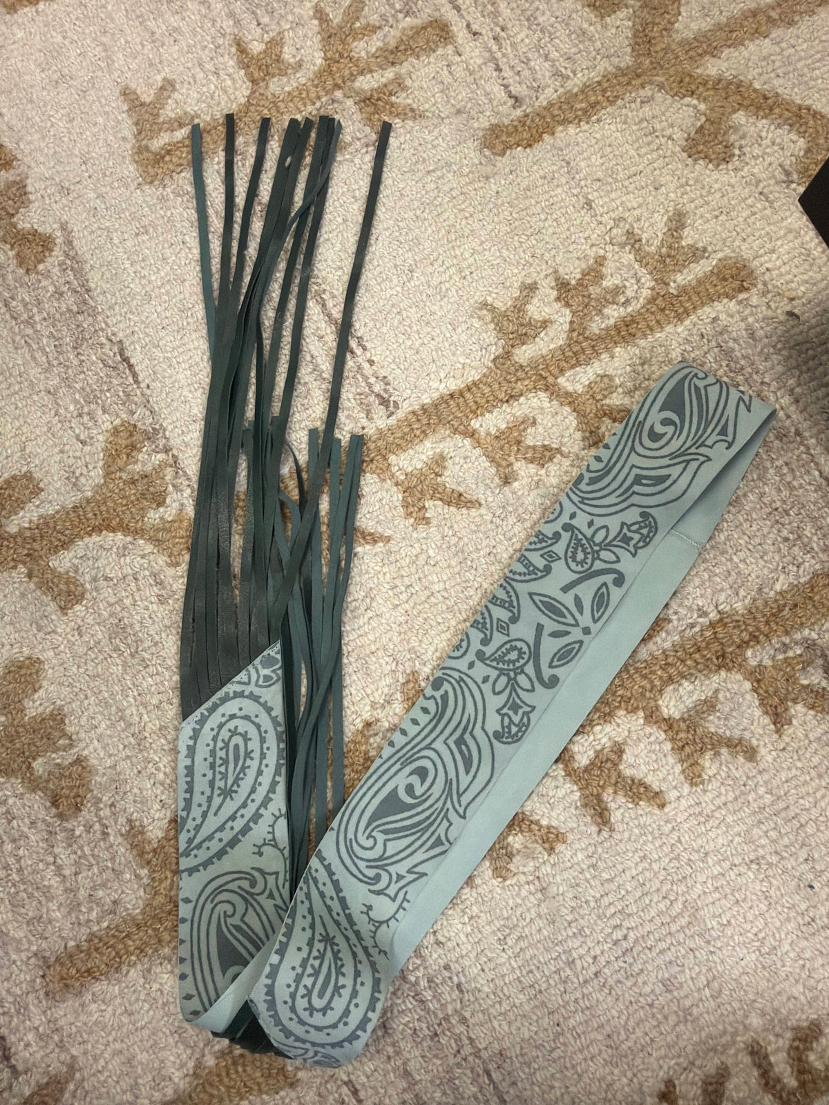 Luxury Promise Suede Fringe Twilly Green ALC4435