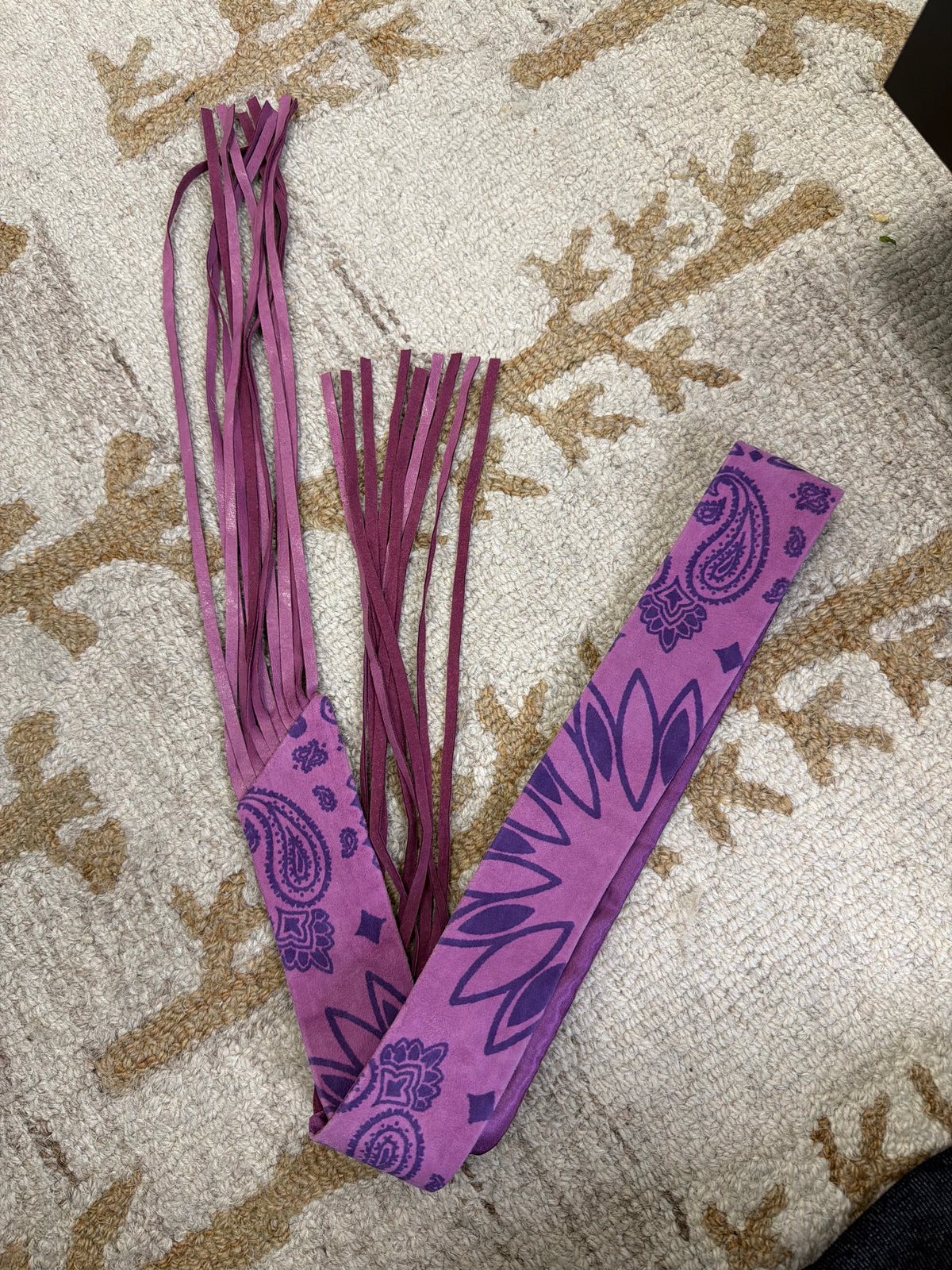 Luxury Promise Suede Fringe Twilly Purple ALC4432