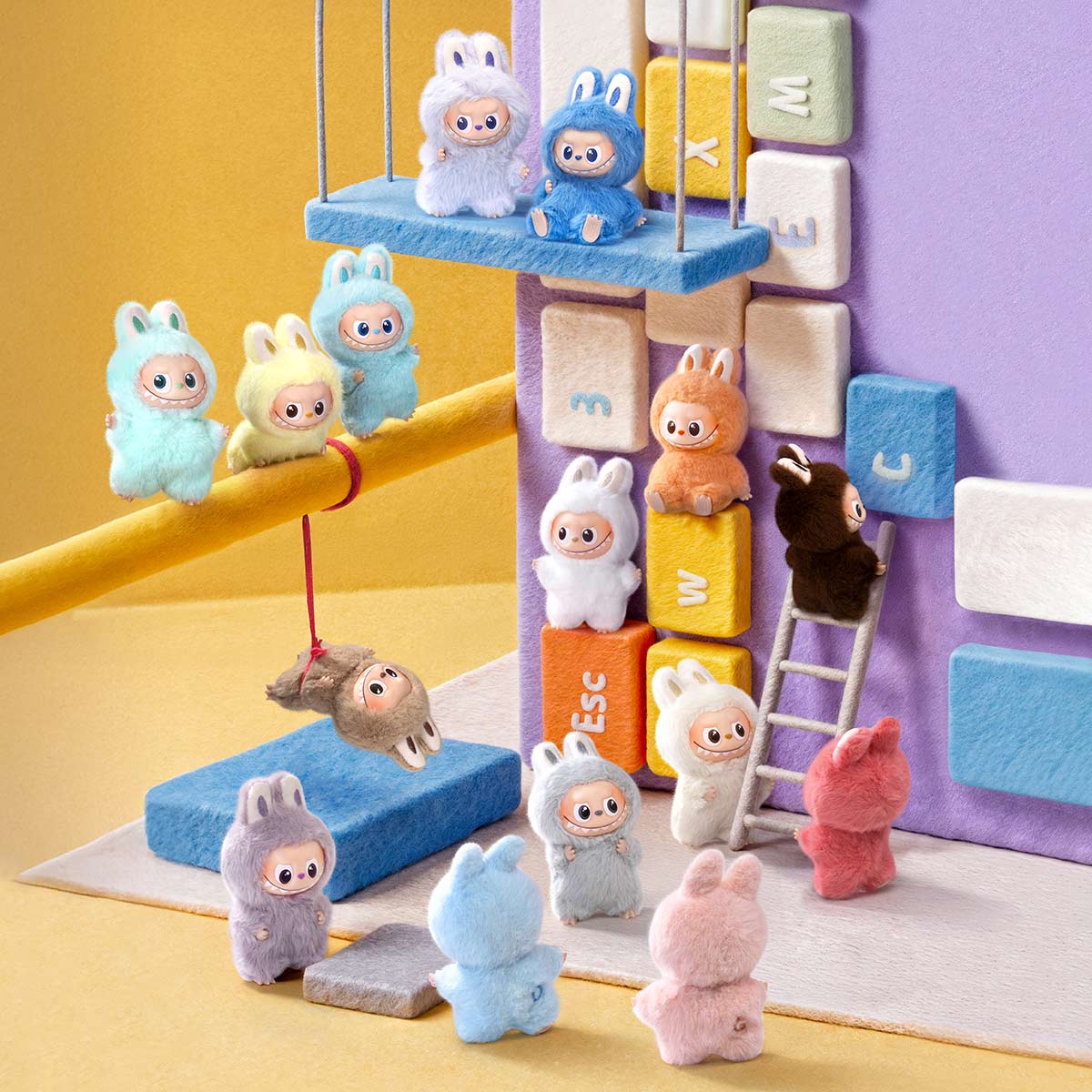 Luxury Promise THE MONSTERS Pin for Love Series-Vinyl Plush Pendant Blind Box (A-M) DXBV0584