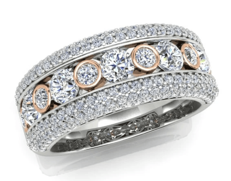 Luxury Promise Australia 1.76ct Diamond Ring in 18K White and Rose Gold