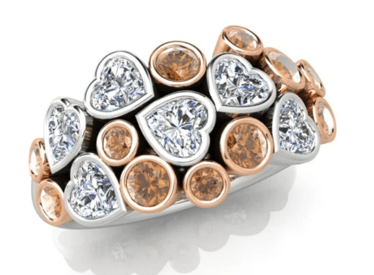 Luxury Promise Australia Avoir 1.12ct Diamond Ring in 18K White and Rose Gold