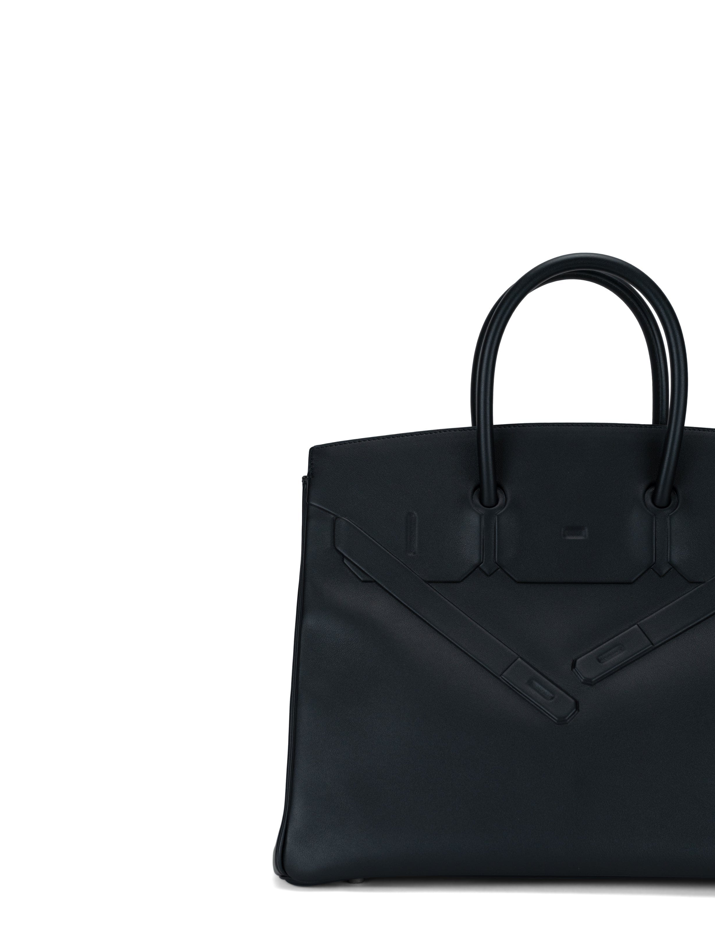 LUXURY PROMISE *HK LOCATED* RARE LIKE NEW LIMITED EDITION HERMÈS BIRKIN 35CM "SHADOW" BLACK Swift Leather with Palladium Hardware