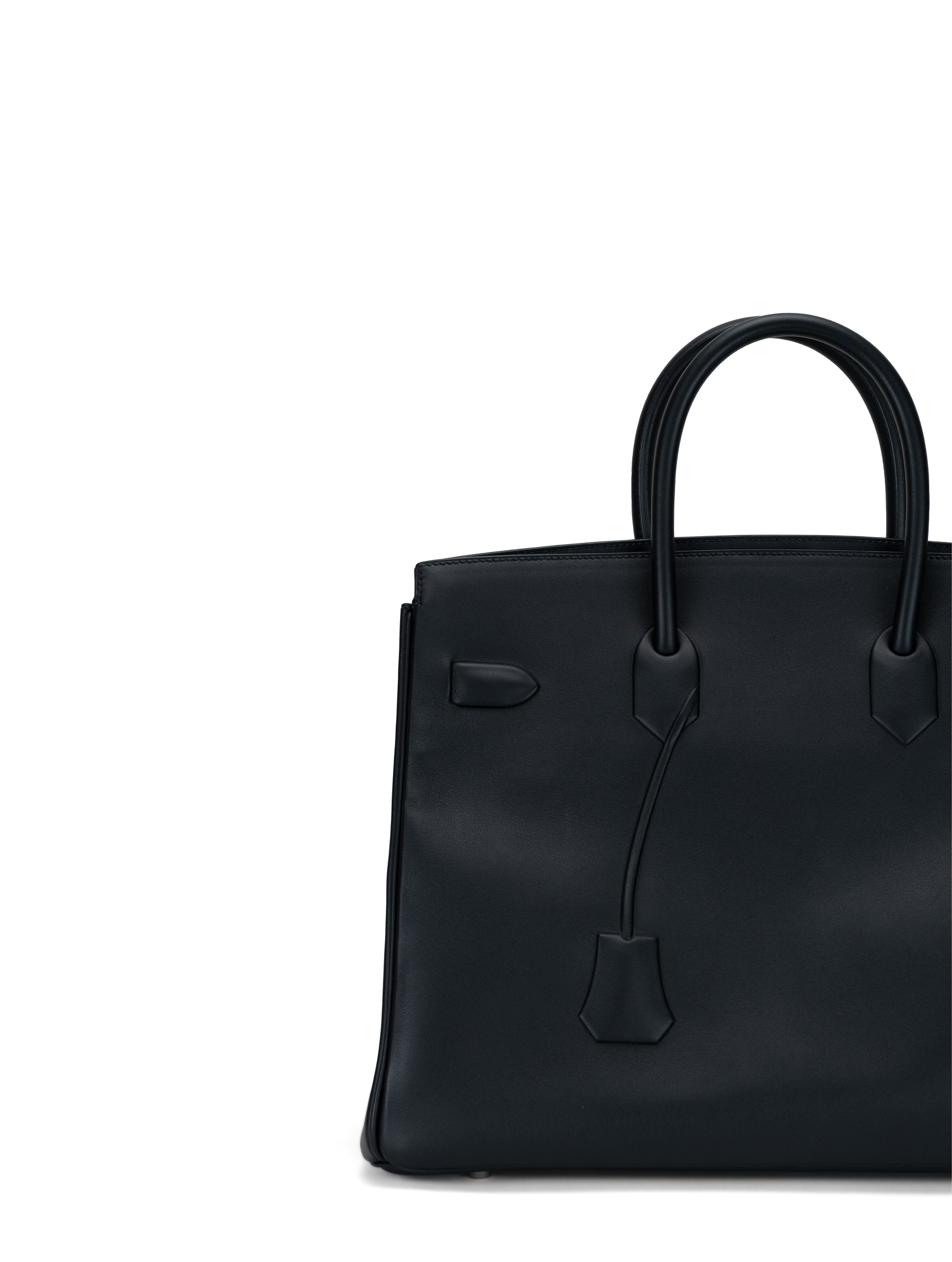LUXURY PROMISE *HK LOCATED* RARE LIKE NEW LIMITED EDITION HERMÈS BIRKIN 35CM "SHADOW" BLACK Swift Leather with Palladium Hardware