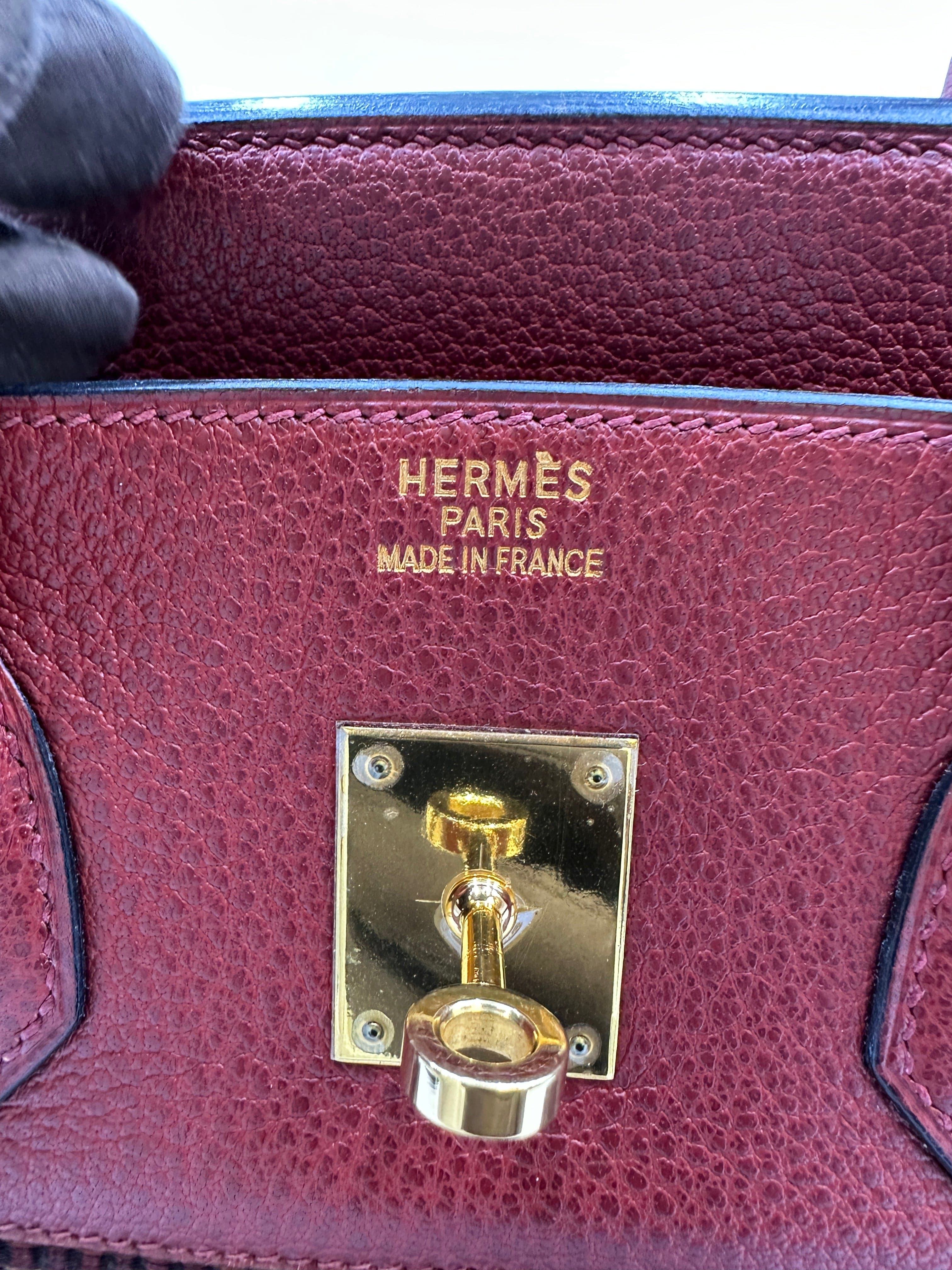 LUXURY PROMISE *LONDON LOCATED* VINTAGE HERMÈS BIRKIN 35CM ROUGE H Crinoline & Clemence Leather with Gold Hardware