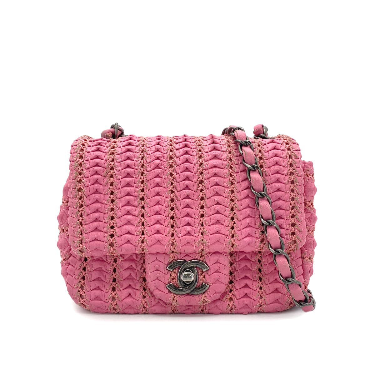LUXURY PROMISE CHANEL MINI CHAIN SHOULDER BAG PINK LEATHER 90269173