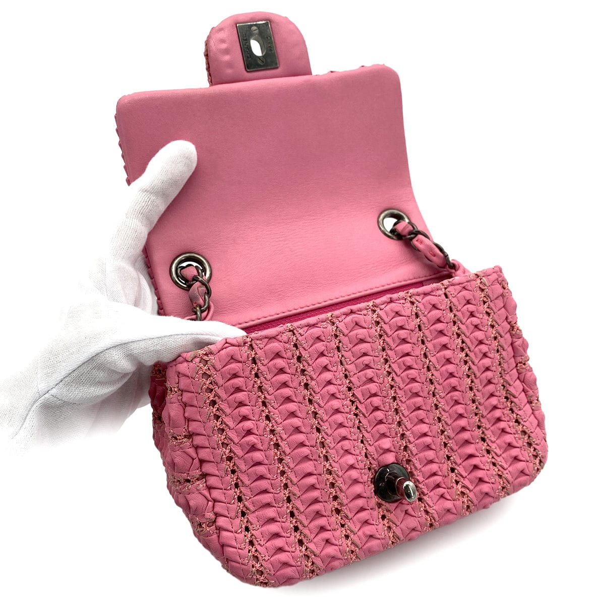 LUXURY PROMISE CHANEL MINI CHAIN SHOULDER BAG PINK LEATHER 90269173