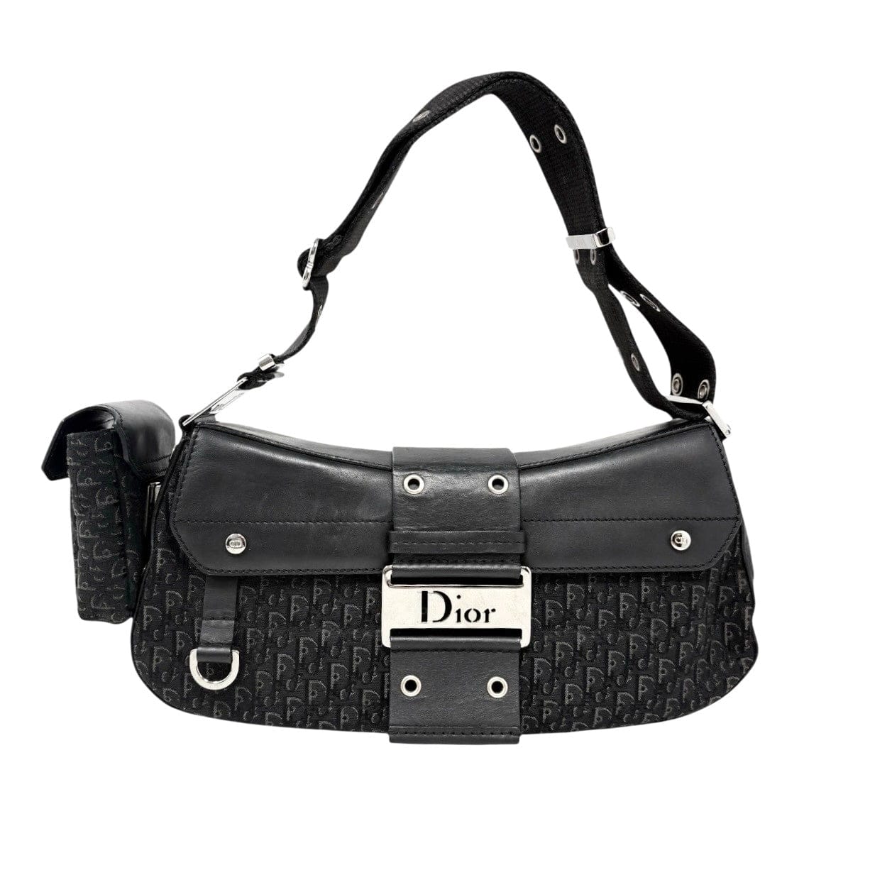 Luxury Promise Christian Dior Vintage 2002 Trotter Street Chic Columbus Shoulder Bag Black