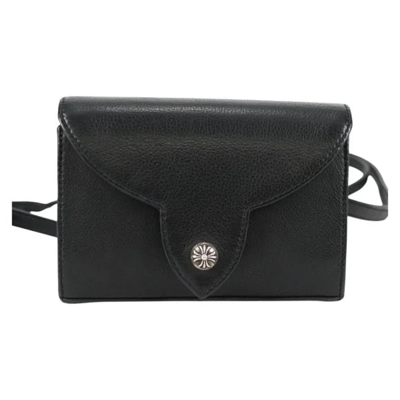 Luxury Promise Chrome Hearts BS Flare Patch Square Pocket Bag Leather Black Silver Auth 134880M 134880M