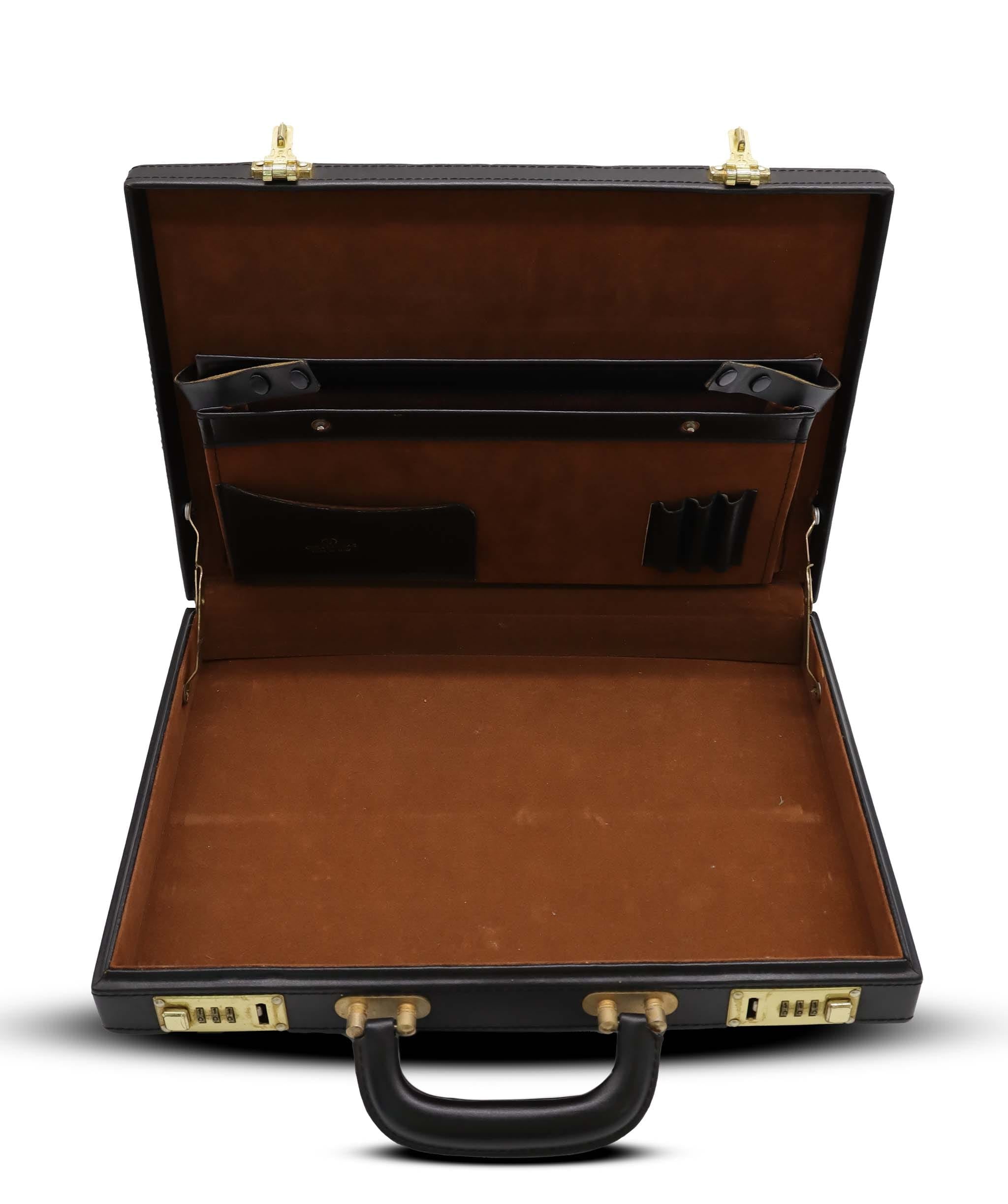 Luxury Promise GUCCI Web Sherry Line Attache Case Hand Bag Leather Black Gold Auth 150578