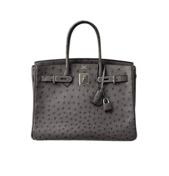 Luxury Promise Hermes Birkin 30 Ostrich Graphite PHW SYCYB1092