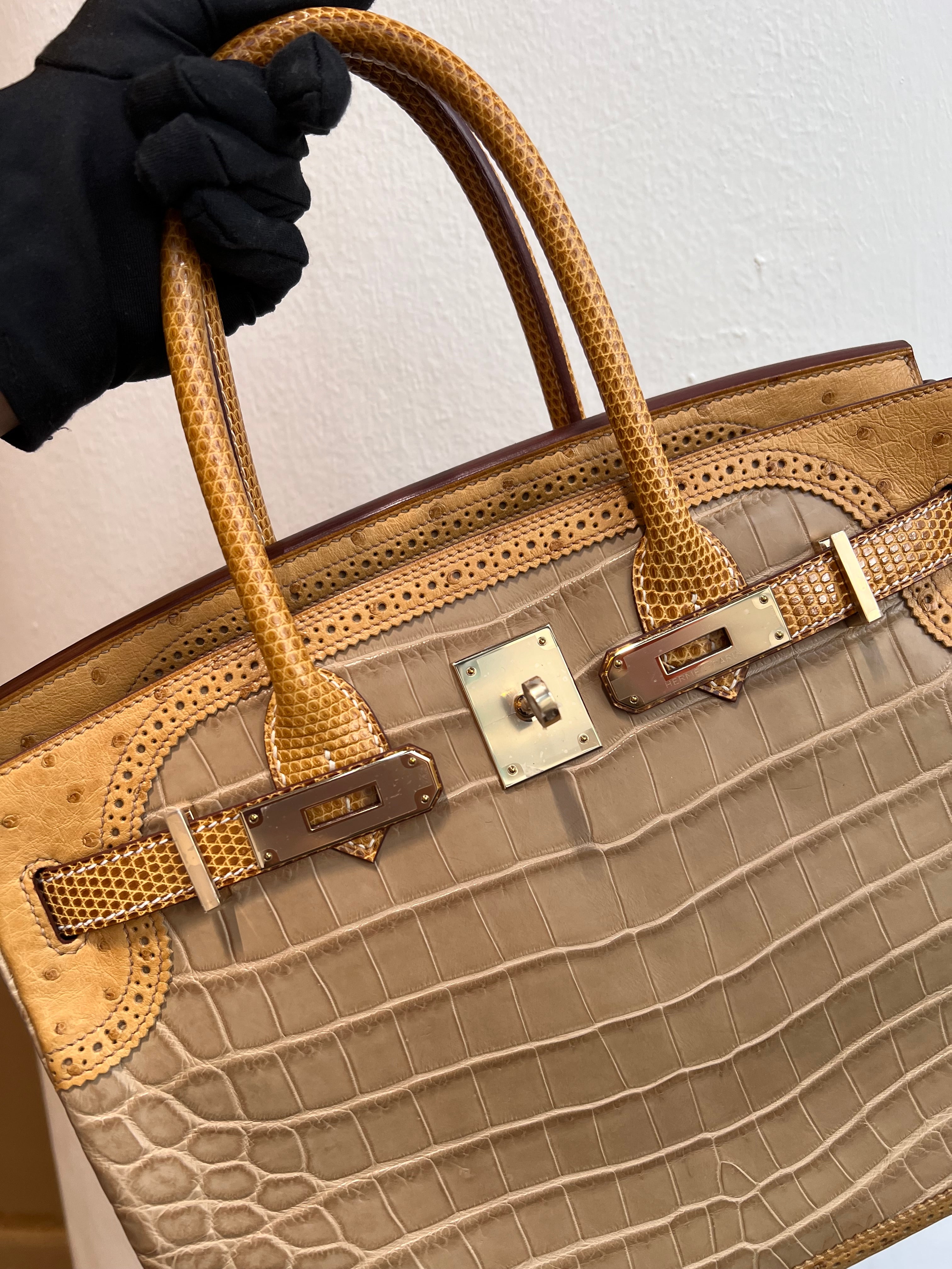 Luxury Promise Hermes Grand Marriage Birkin 30 Poussiere/Tabac Camel/Sesame PMB SYCYB1089