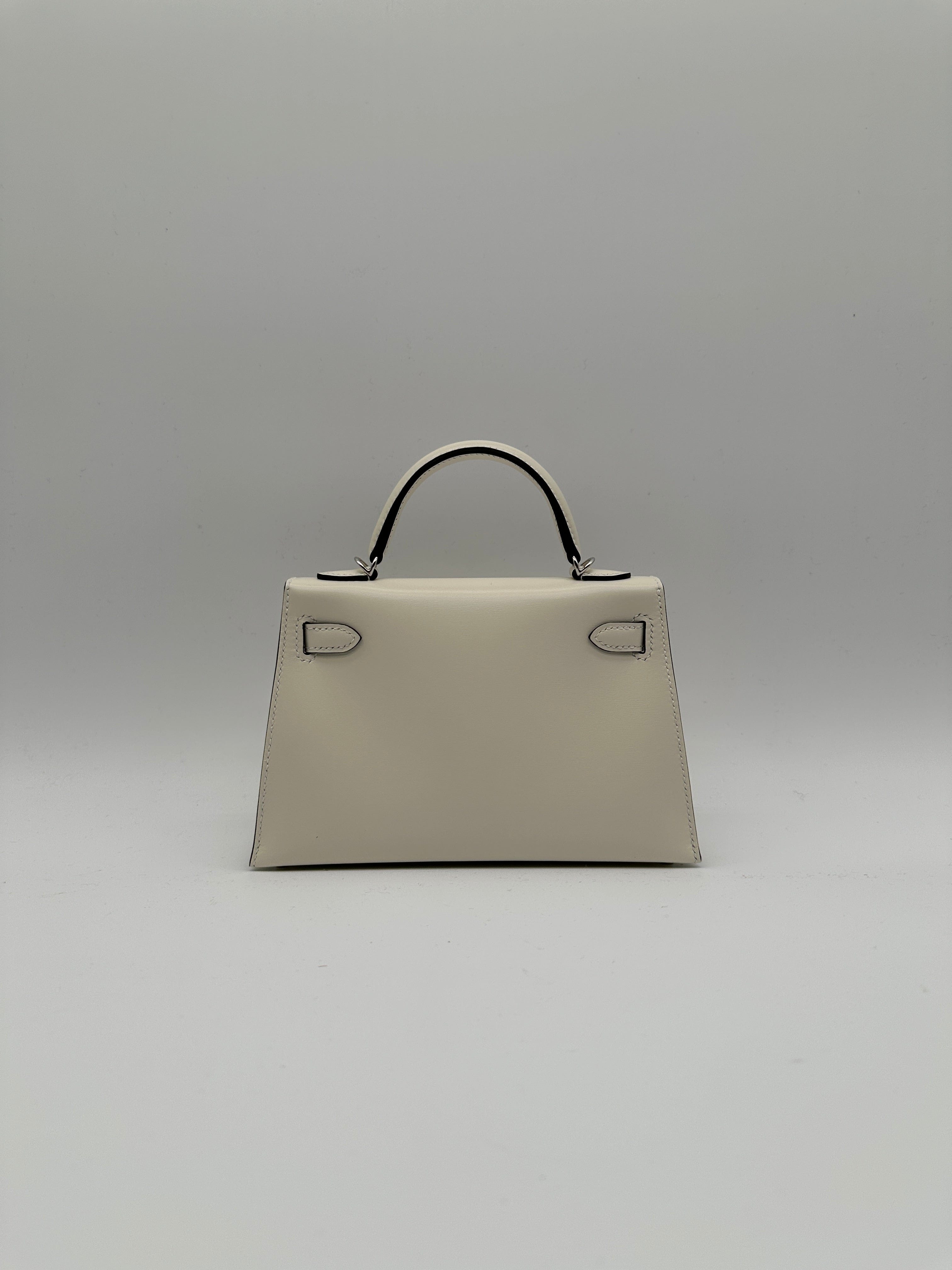 Luxury Promise Hermès Mini Kelly Cloute Cream Palladium Hardware G