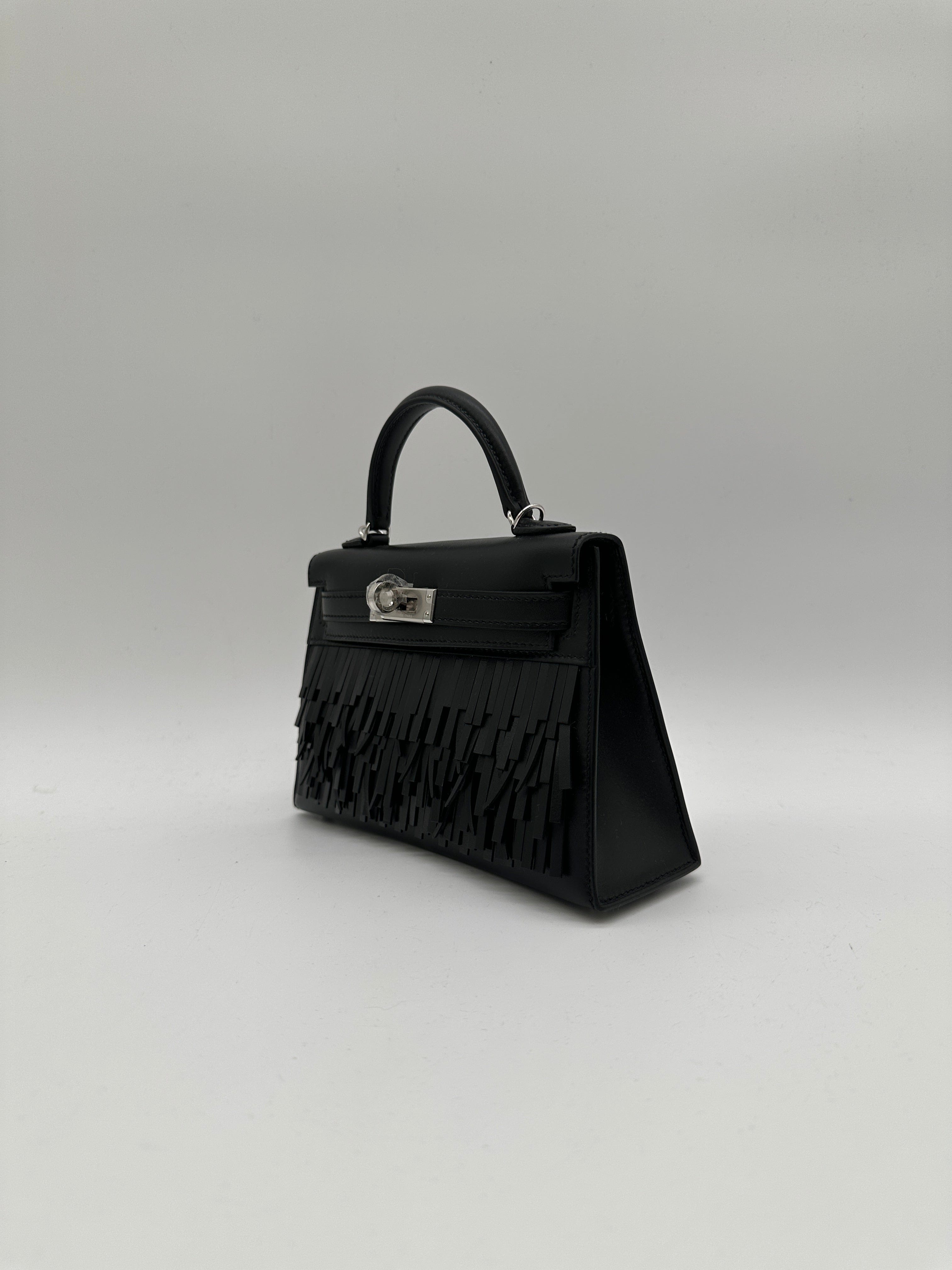 Luxury Promise Hermès Mini Kelly Pampille Black Palladium Hardware