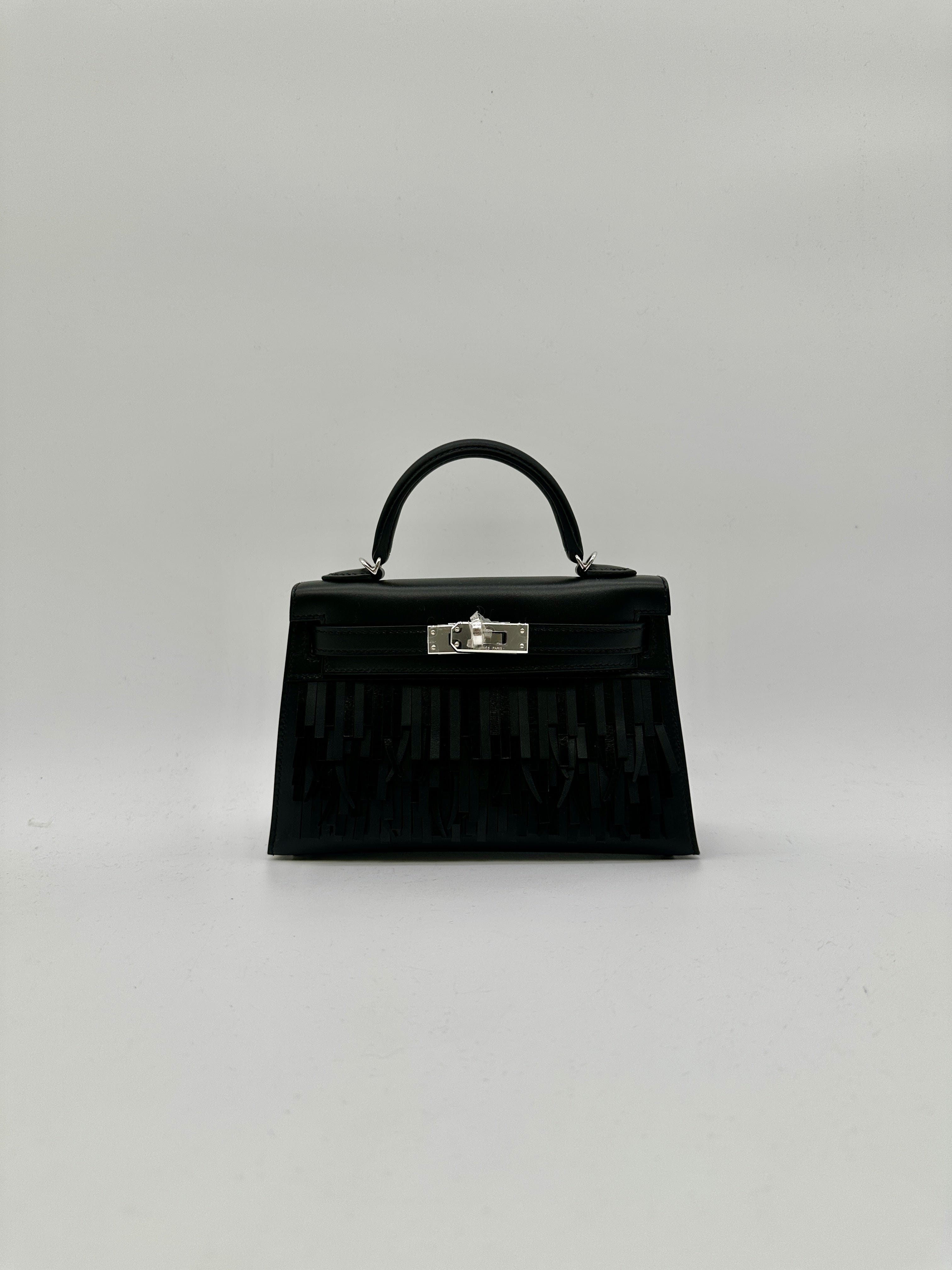 Luxury Promise Hermès Mini Kelly Pampille Black Palladium Hardware