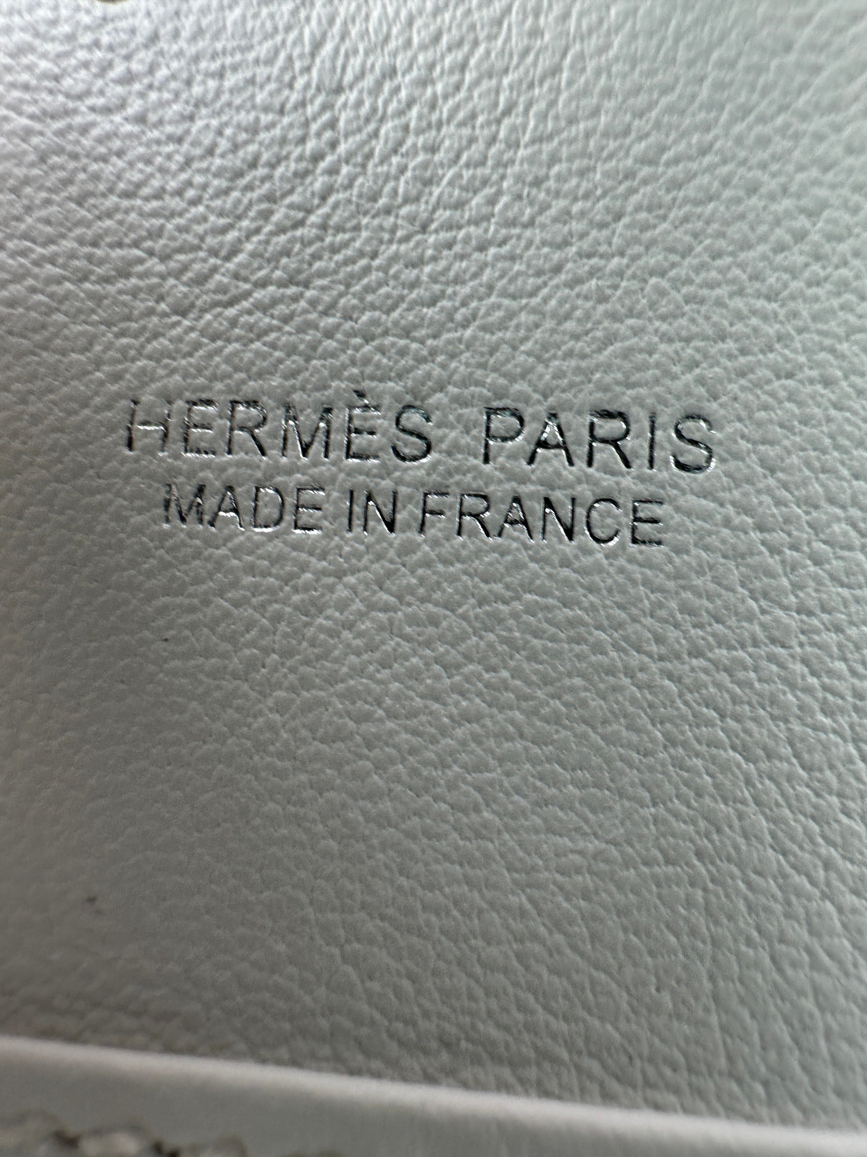 LUXURY PROMISE Hermès Mini Kelly Picnic Blanc Swift & Osier Palladium Hardware