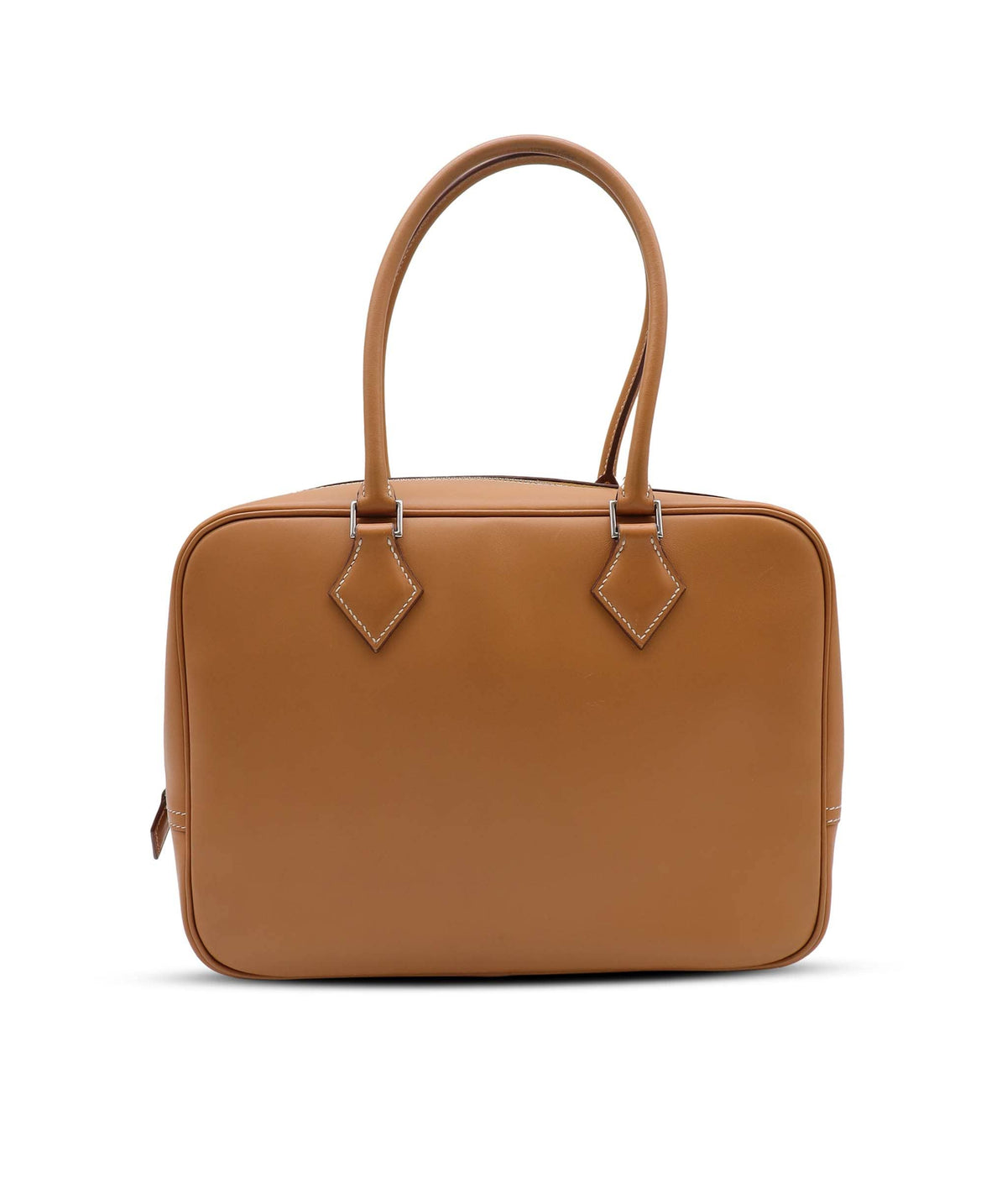 Luxury Promise HERMES PLUME 28 NATUREL VEAU CHAMONIX HAND BAG 2004 SQUARE H PALLADIUM HARDWARE DXBS6649