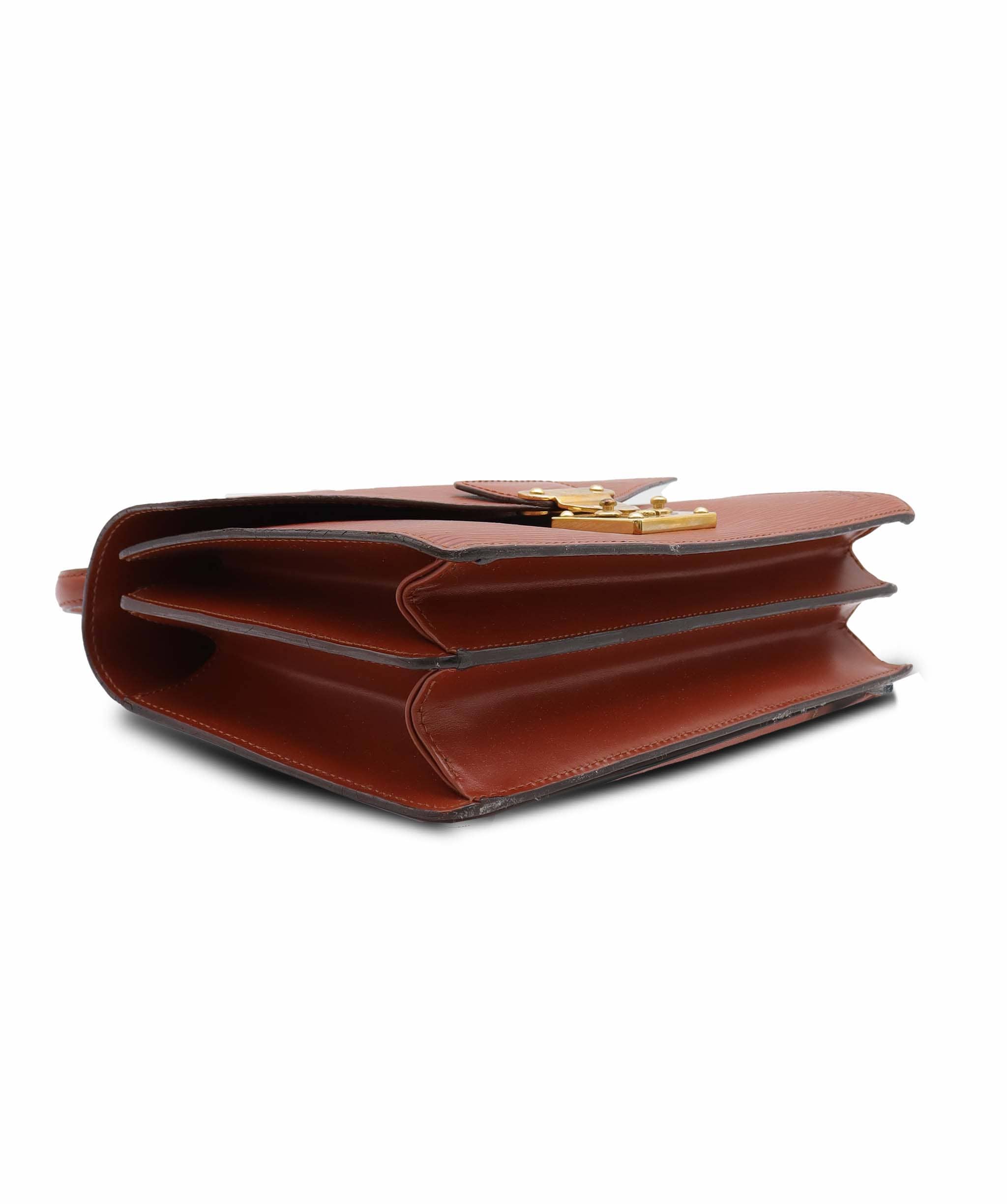 Luxury Promise LOUIS VUITTON Epi Concorde Hand Bag Brown M52133 LV Auth BA4998 BA4998 DXBS6376