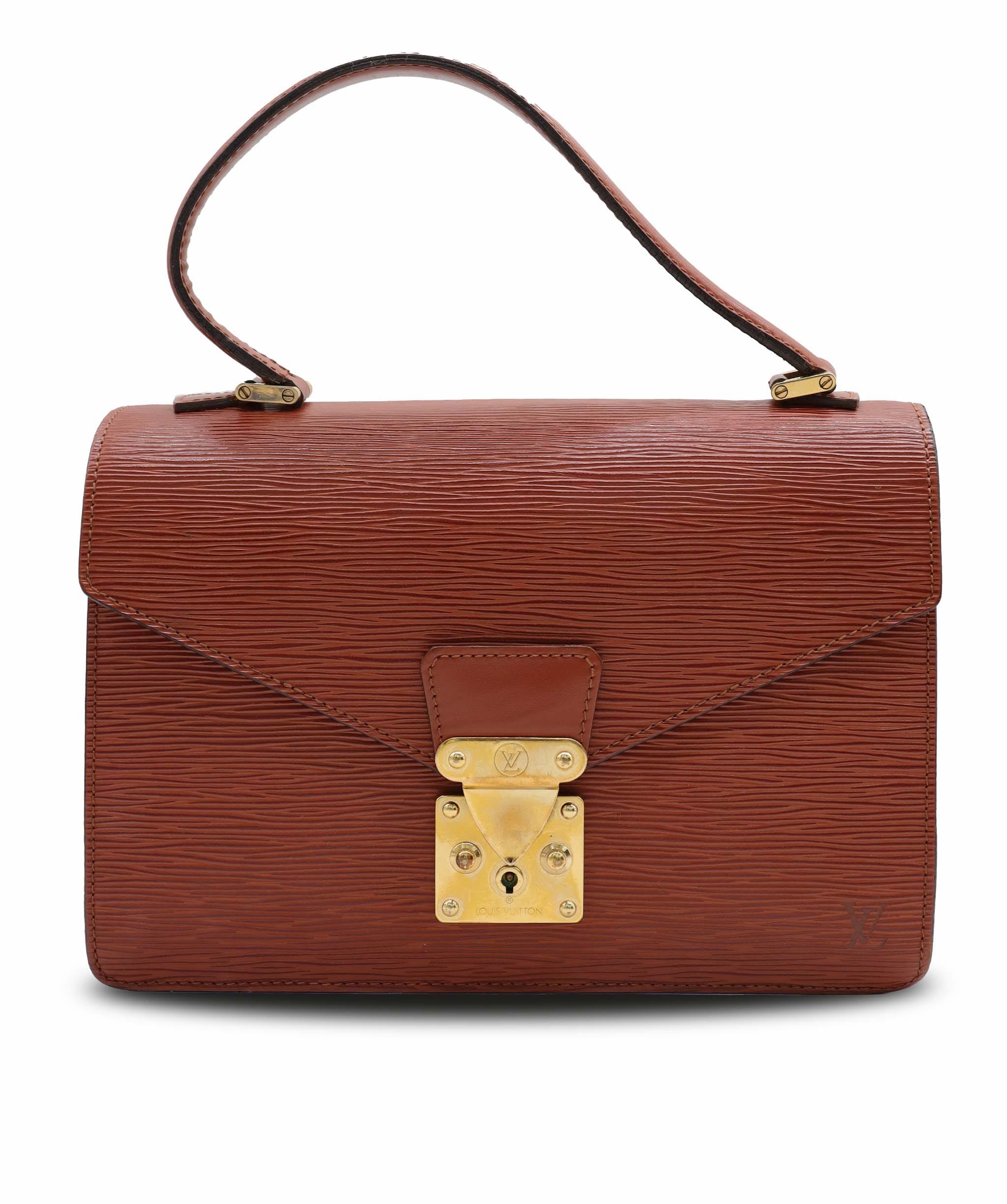 Luxury Promise LOUIS VUITTON Epi Concorde Hand Bag Brown M52133 LV Auth BA4998 BA4998 DXBS6376
