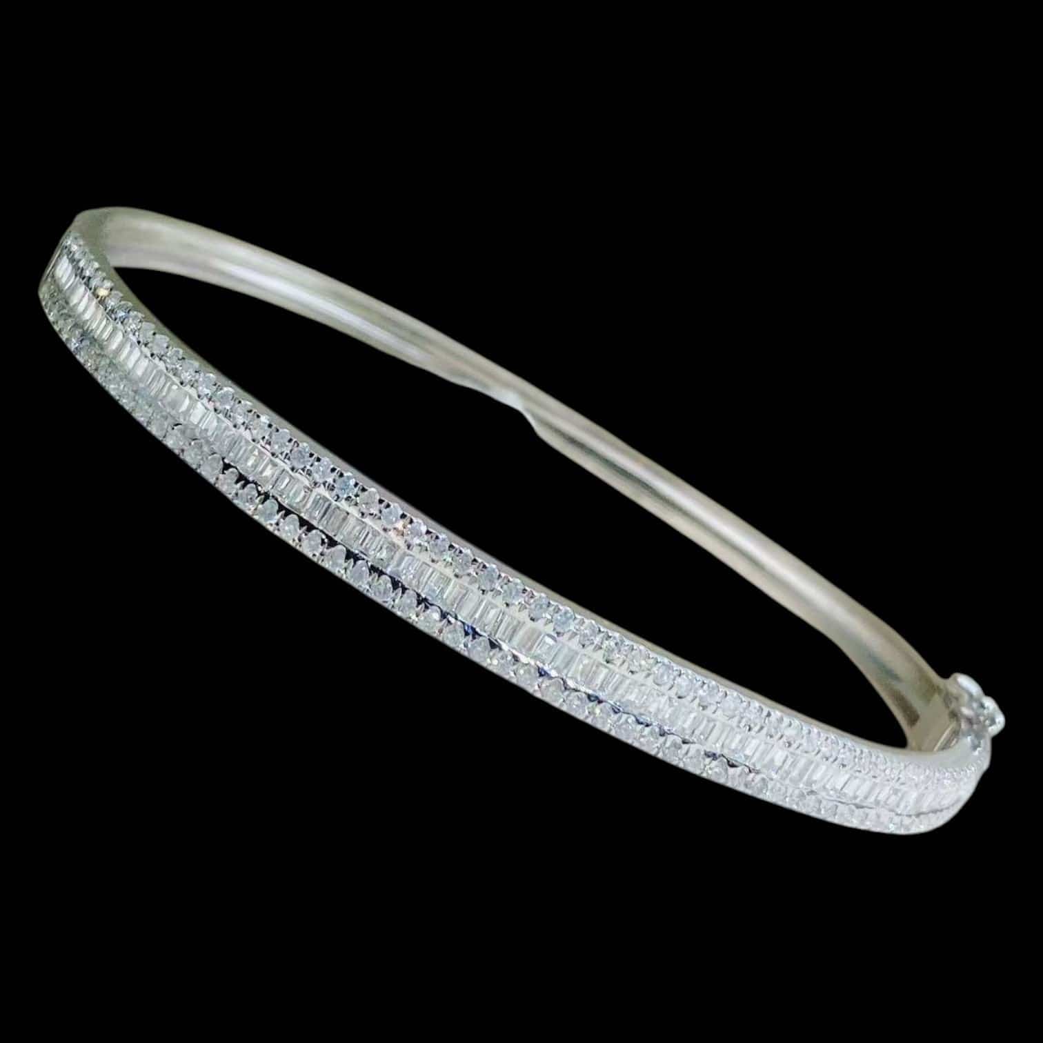Luxury Promise 1.20ct White Diamond Bangle set in 18K White Gold