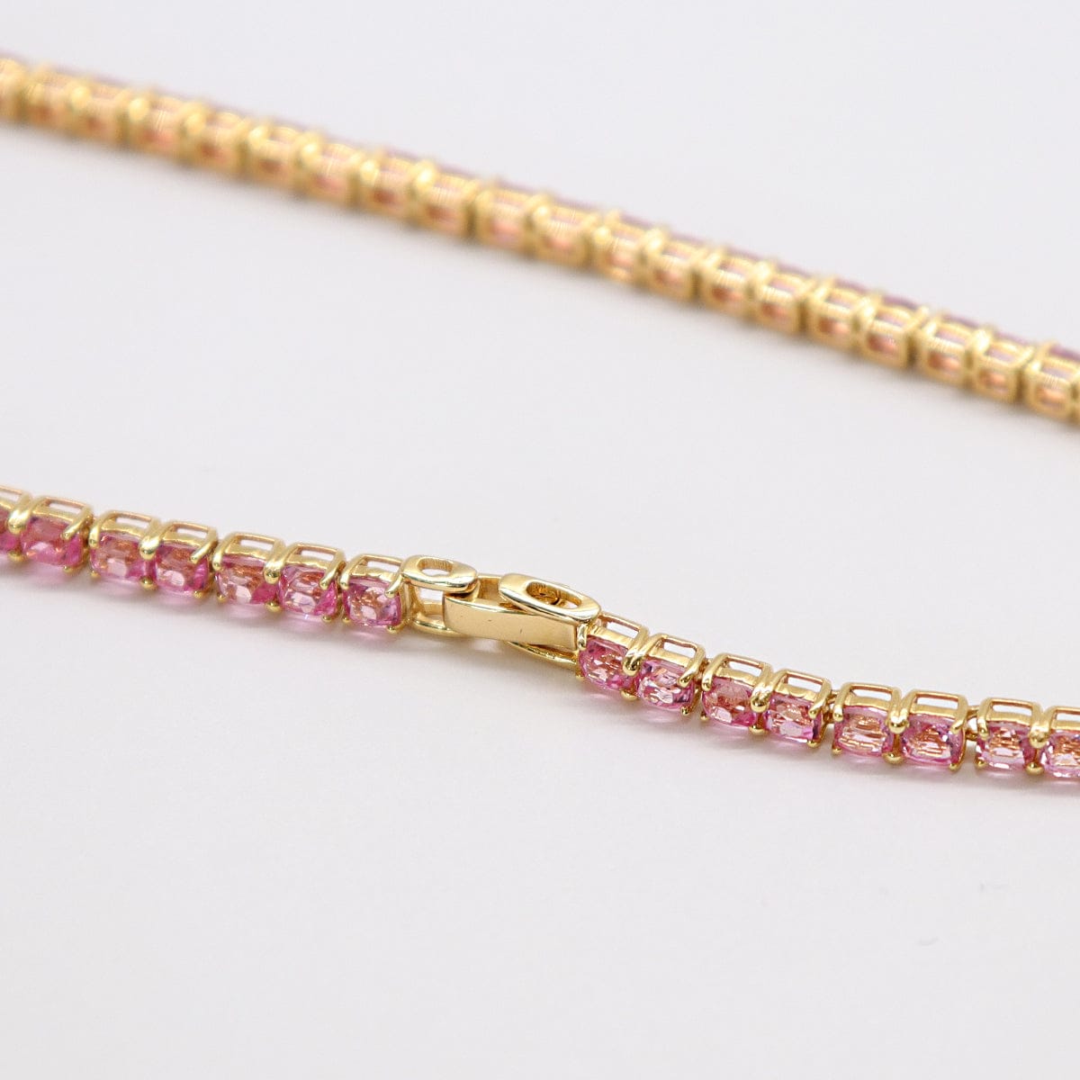 Luxury Promise BARBIE PINK SPINEL TENNIS NECKLACE YG 15"  AVCHK361