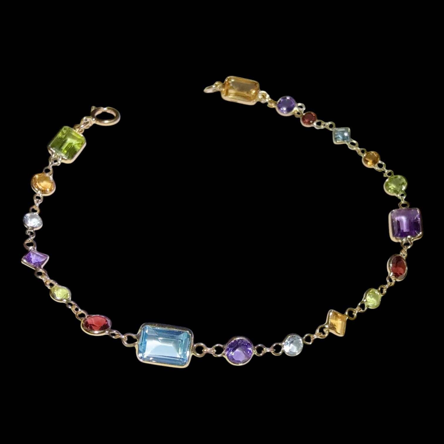 Luxury Promise 6.41ct Natural Gemstone Bracelet set in 18K Yellow Gold