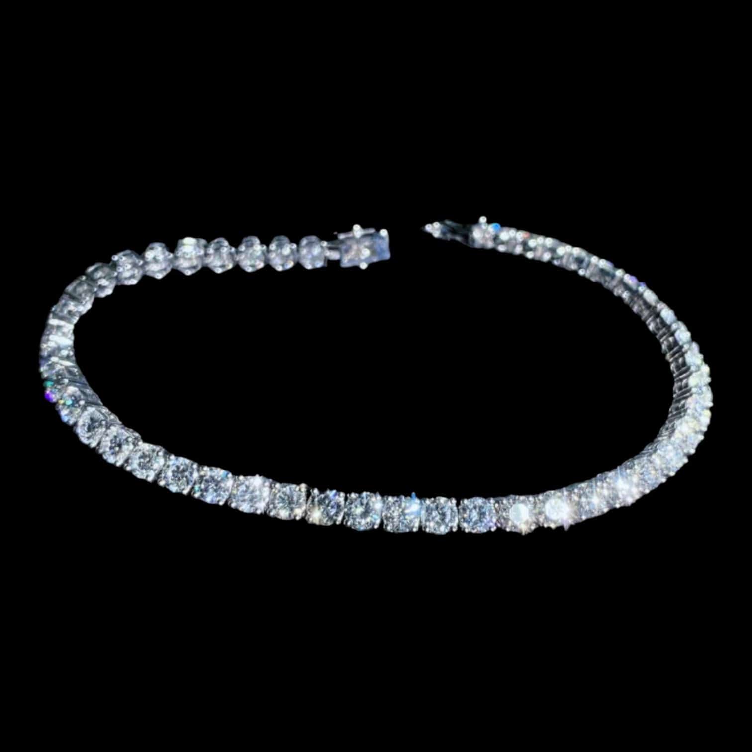 Luxury Promise 6.96ct Natural White Diamond Tennis Bracelet set in 18ct White Gold