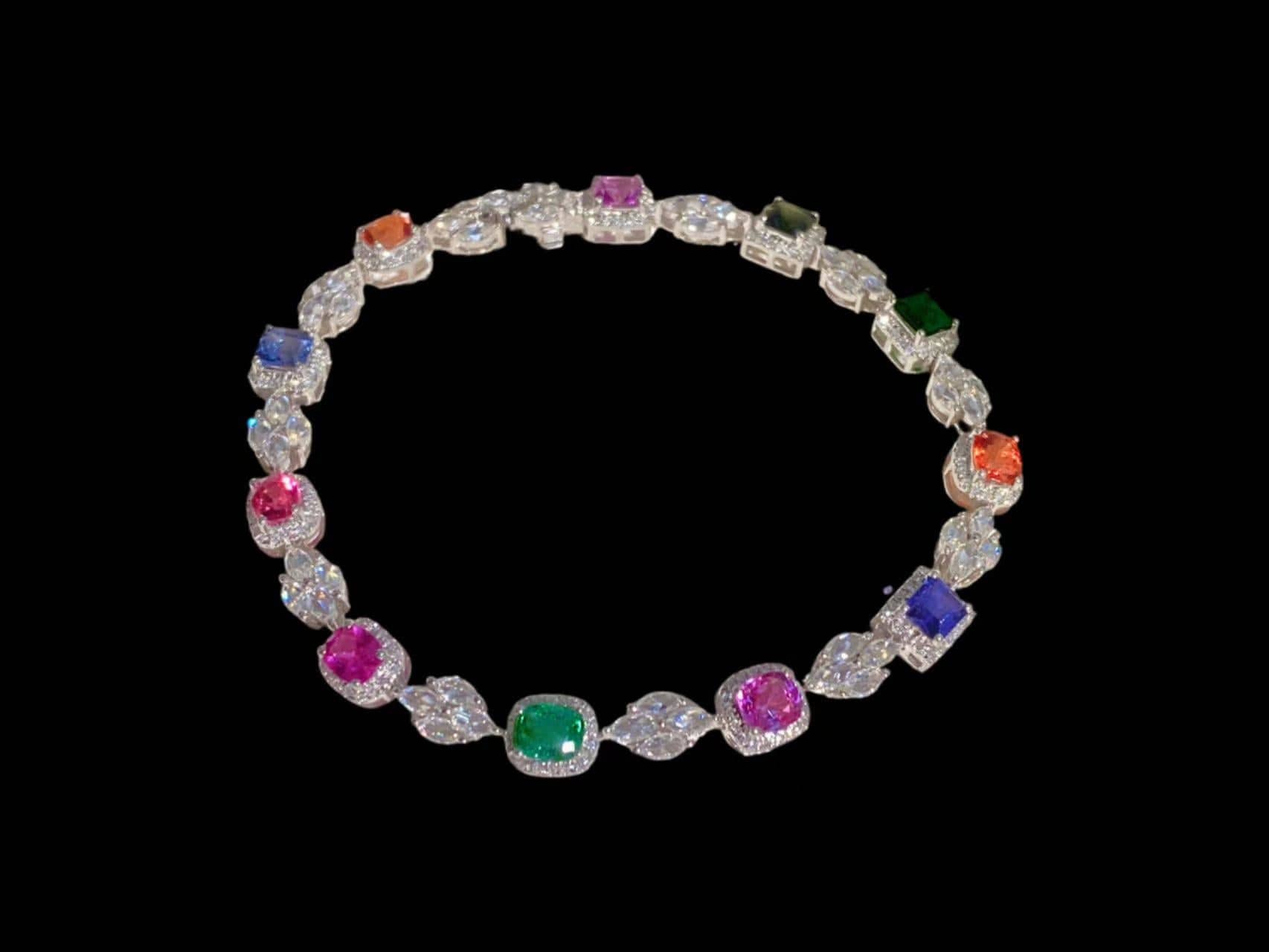Luxury Promise 8.038ct Multi Gemstone Bracelet set in 18ct White Gold