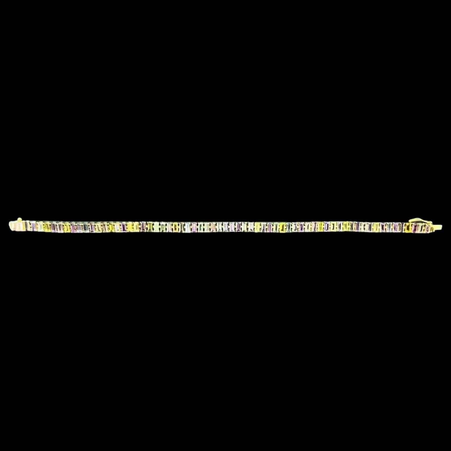 Luxury Promise 9.11ct Multi-coloured Sapphire Bracelet set in 18K Gold