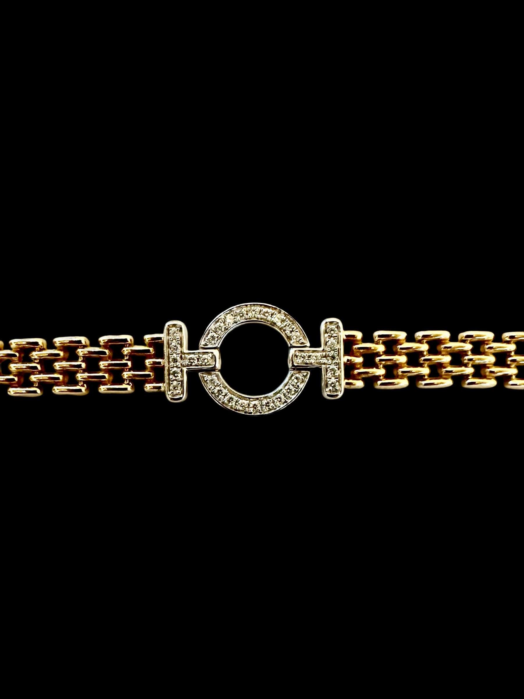 Luxury Promise Diamond Bracelet with 18K Yellow Gold Chain Bracelet