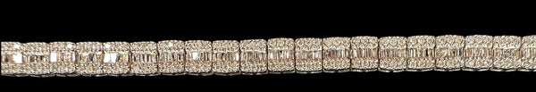 Luxury Promise Pave & Baguette set bracelet set in 18K White Gold