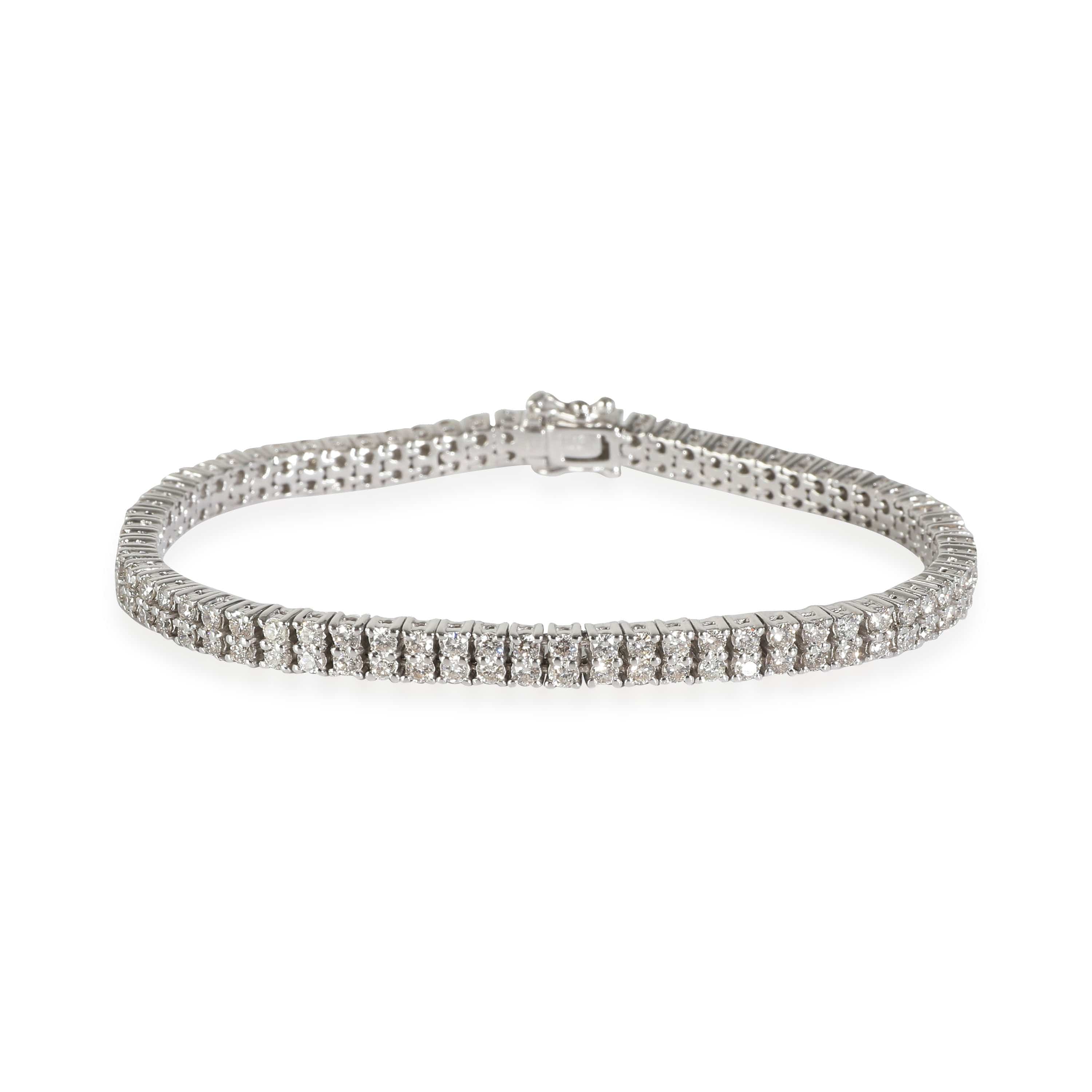 Luxury Promise Diamond Double Row Tennis Bracelet in 18k White Gold 2.5 CTW