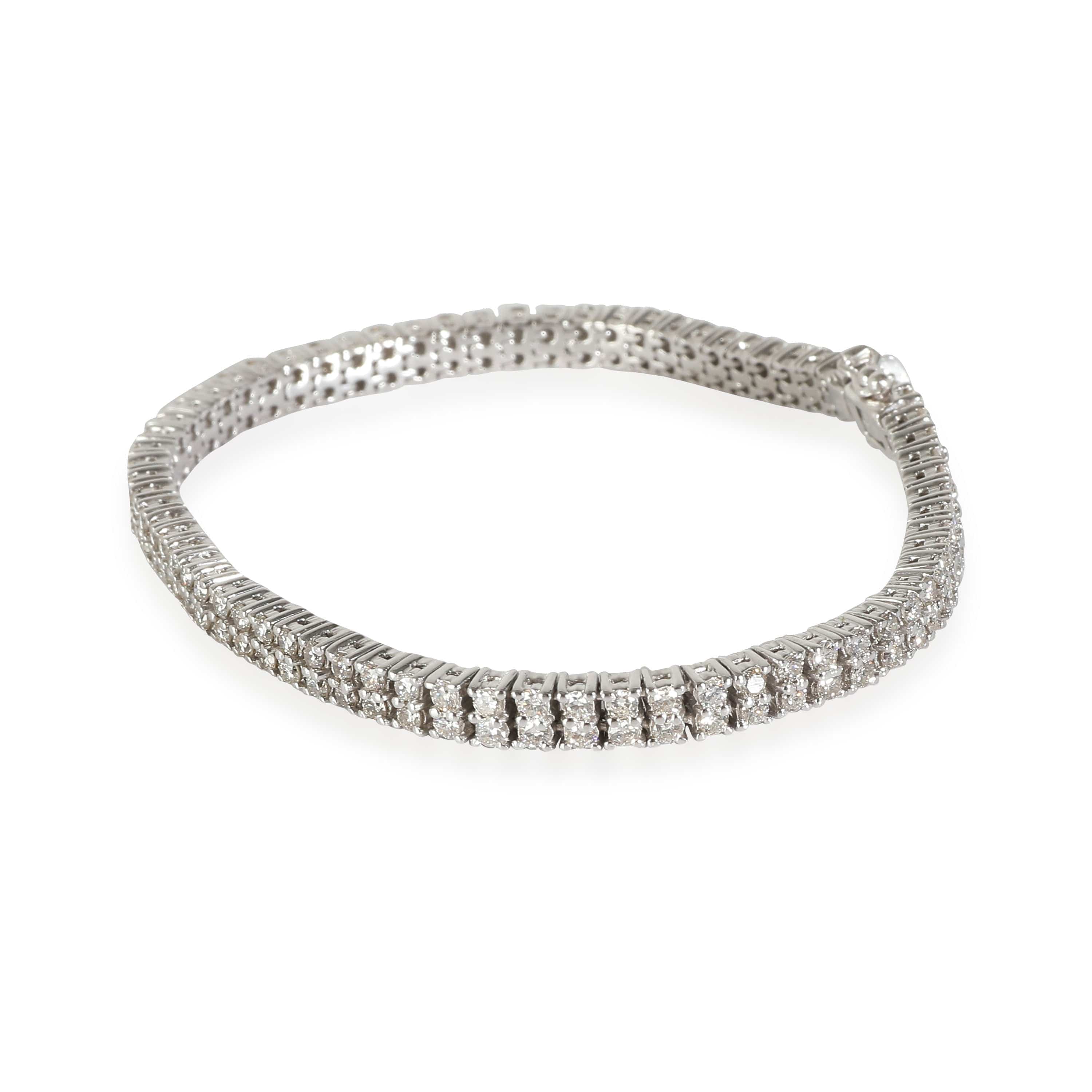 Luxury Promise Diamond Double Row Tennis Bracelet in 18k White Gold 2.5 CTW