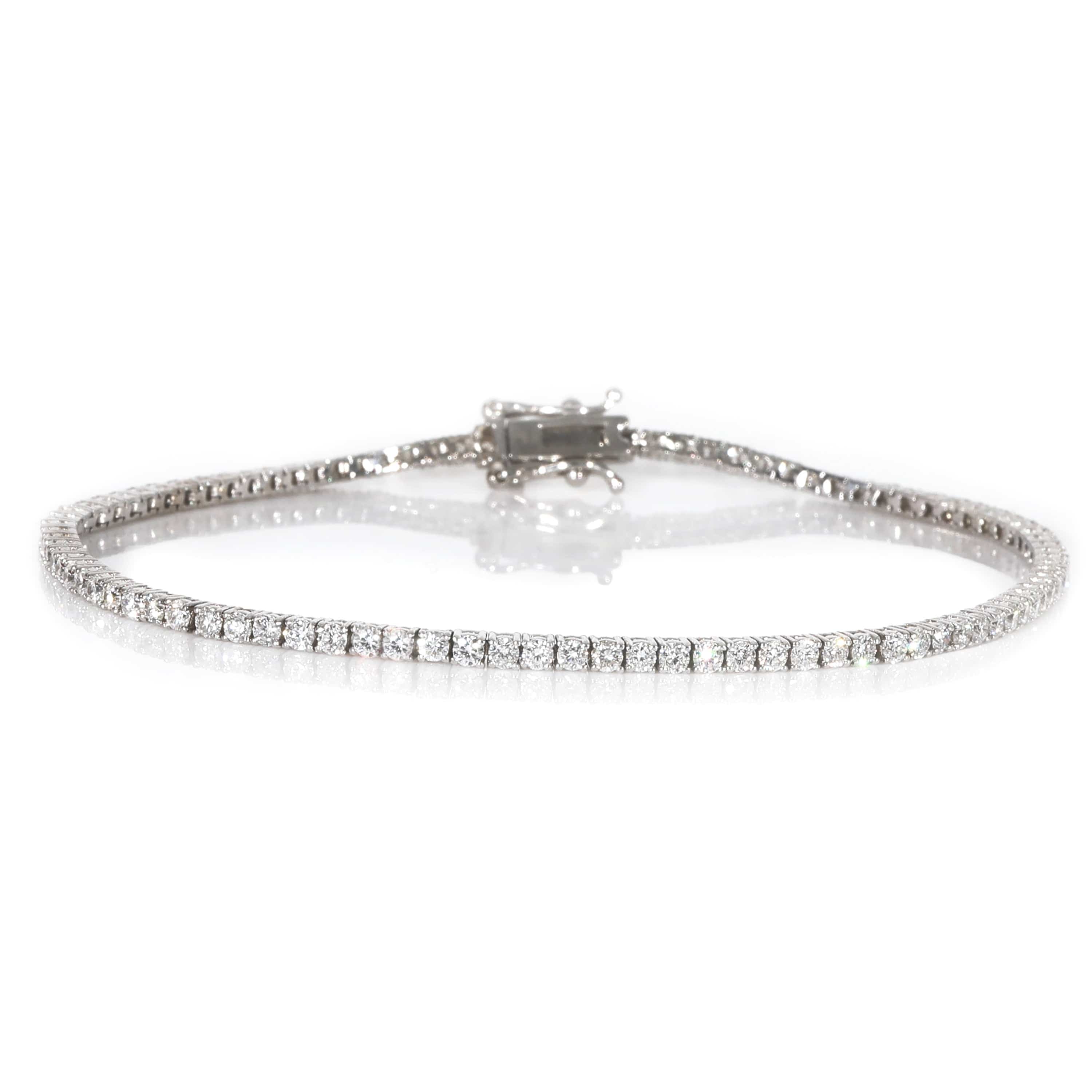 Luxury Promise Diamond Tennis Bracelet in 14K White Gold 2 CTW