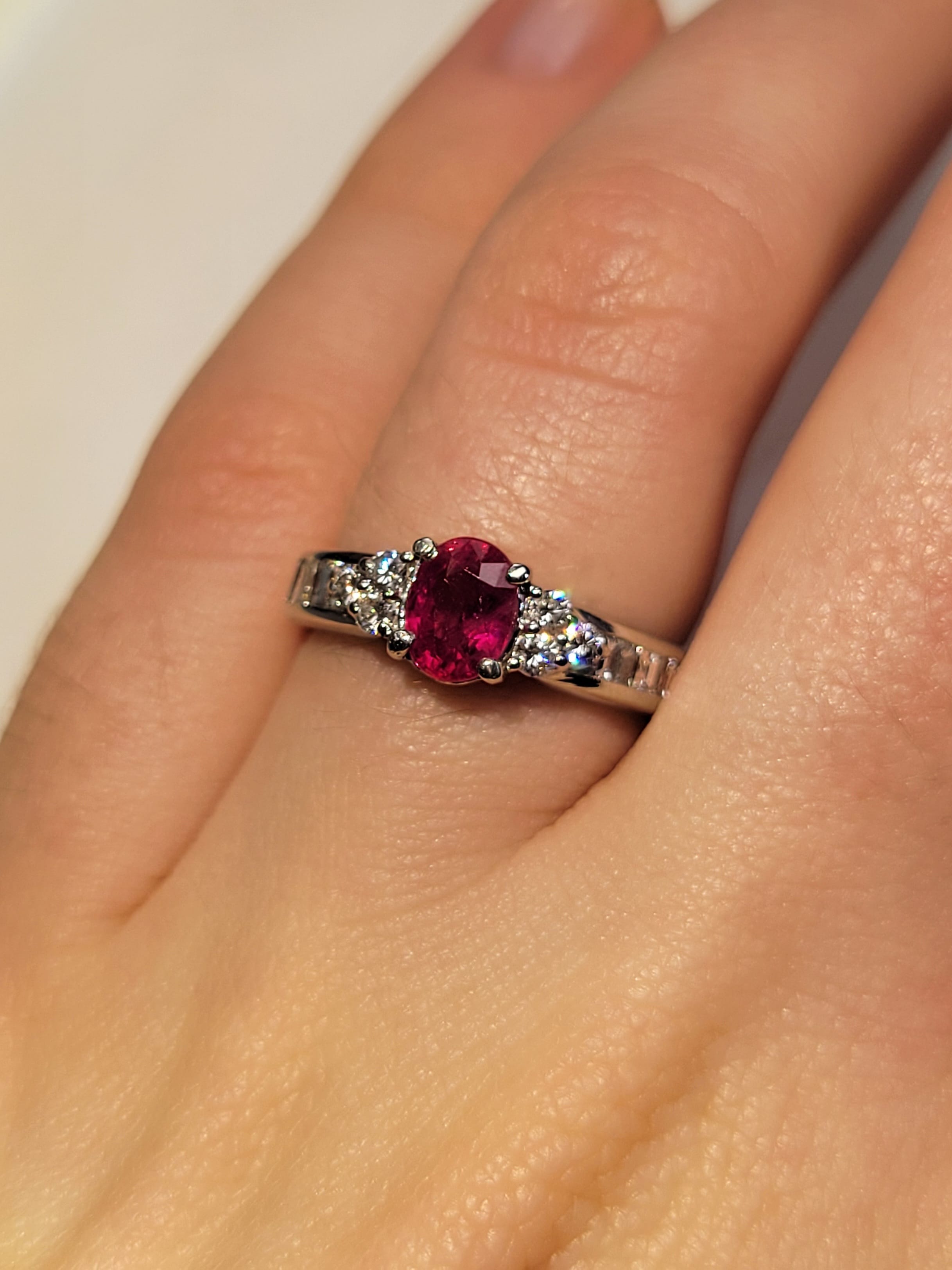 Luxury Promise Burma Ruby Ring in Pt900 / R1ct / D0.53ct (6.25us) LPXD JJC0547