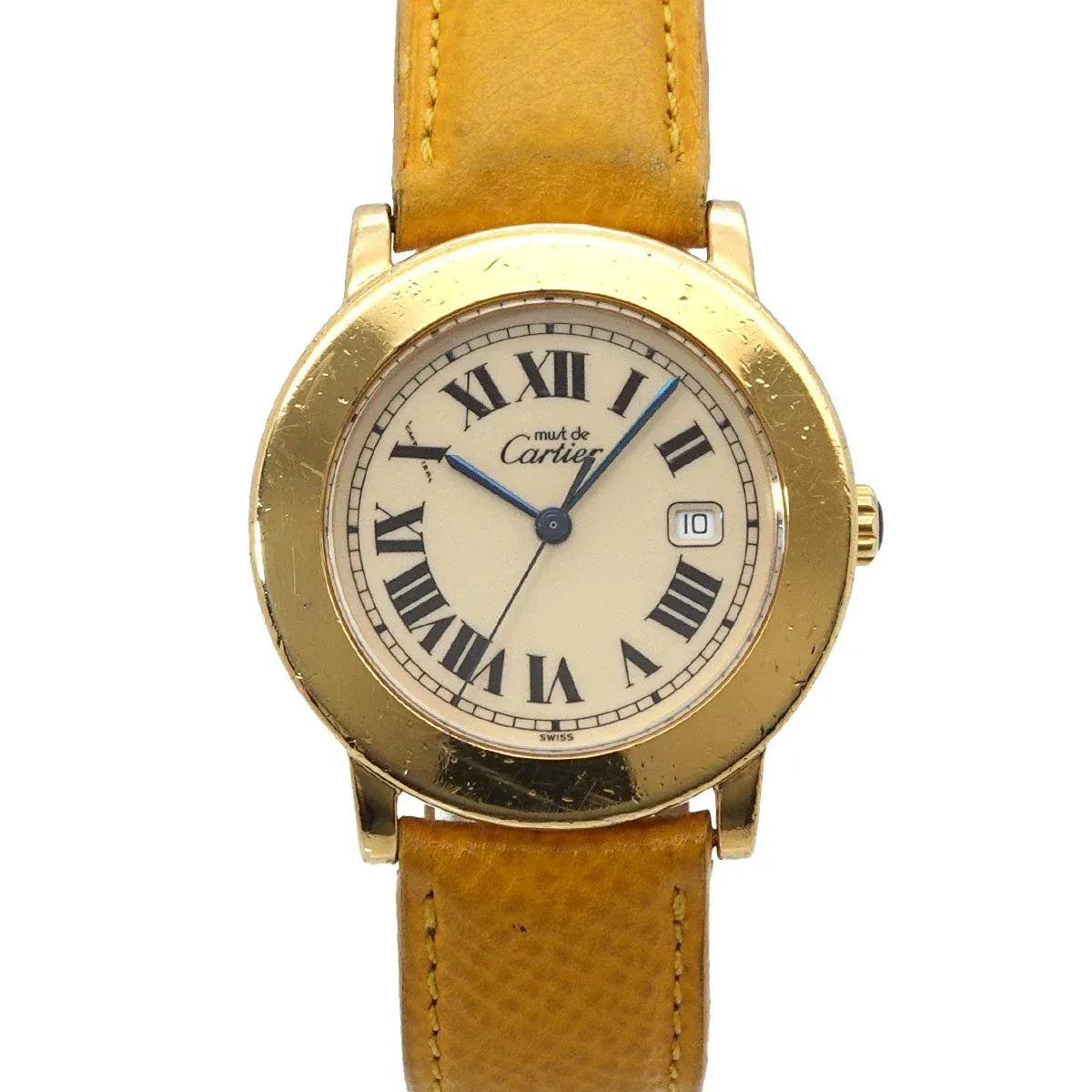 LUXURY PROMISE Cartier Must Ronde W1006822 Date Quartz cream Dial Ladies Watch 90316932
