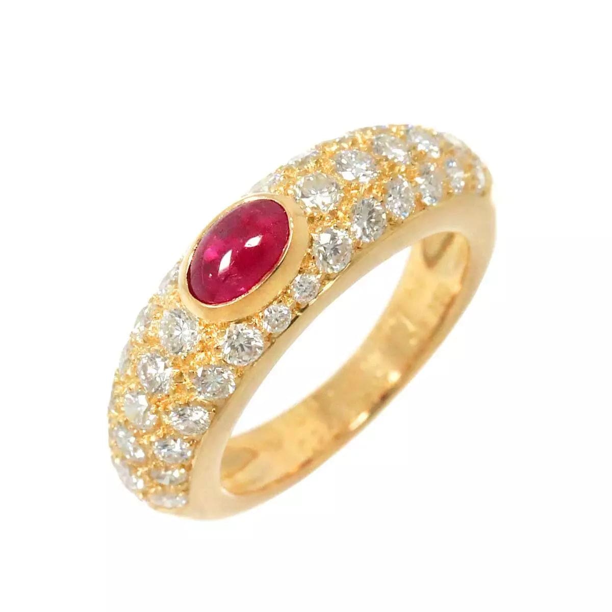 Luxury PROMISE Cartier Ruby Diamond Ring 18K Yellow Gold 750 Size49 4.75-5(US) 90248003