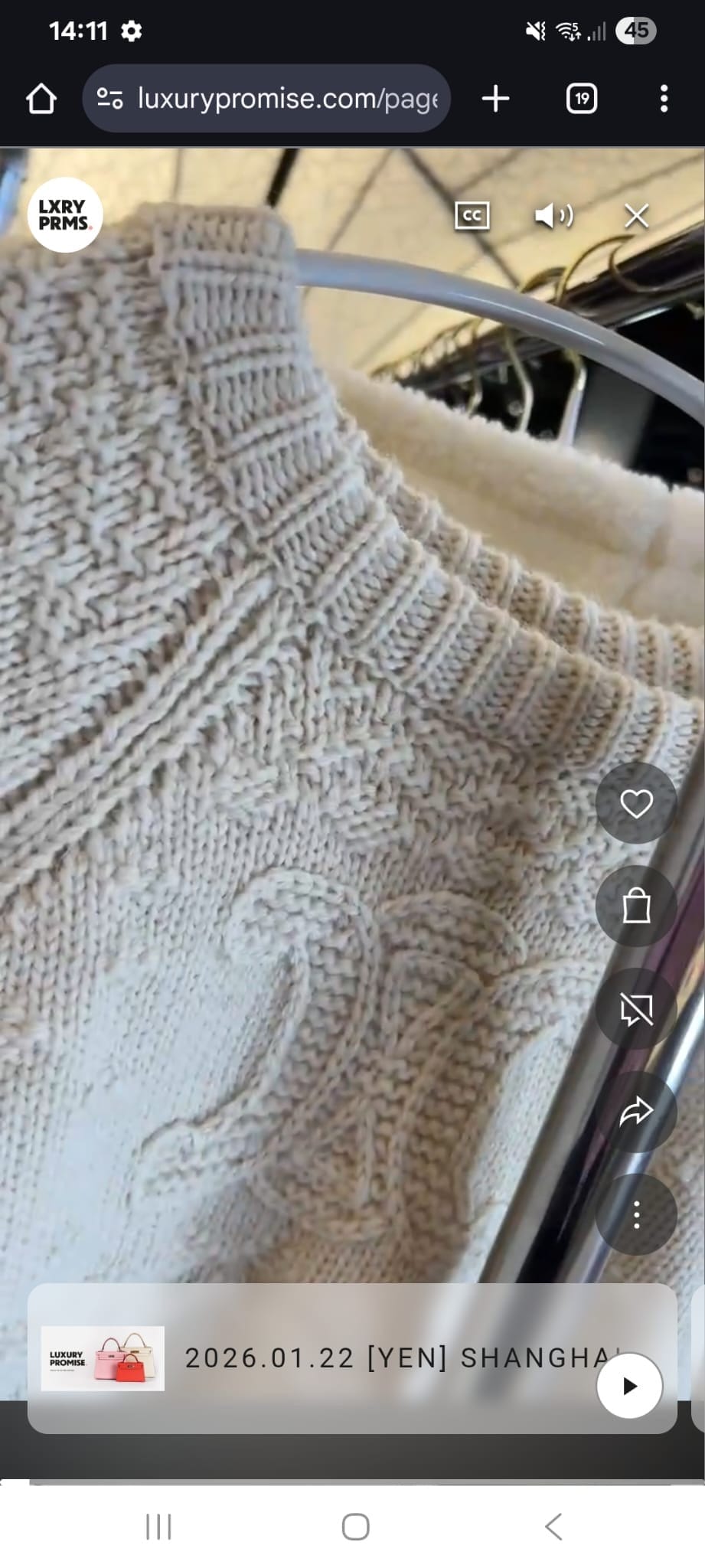 Luxury Promise Celine Cream Knitted Sweater C1368823052