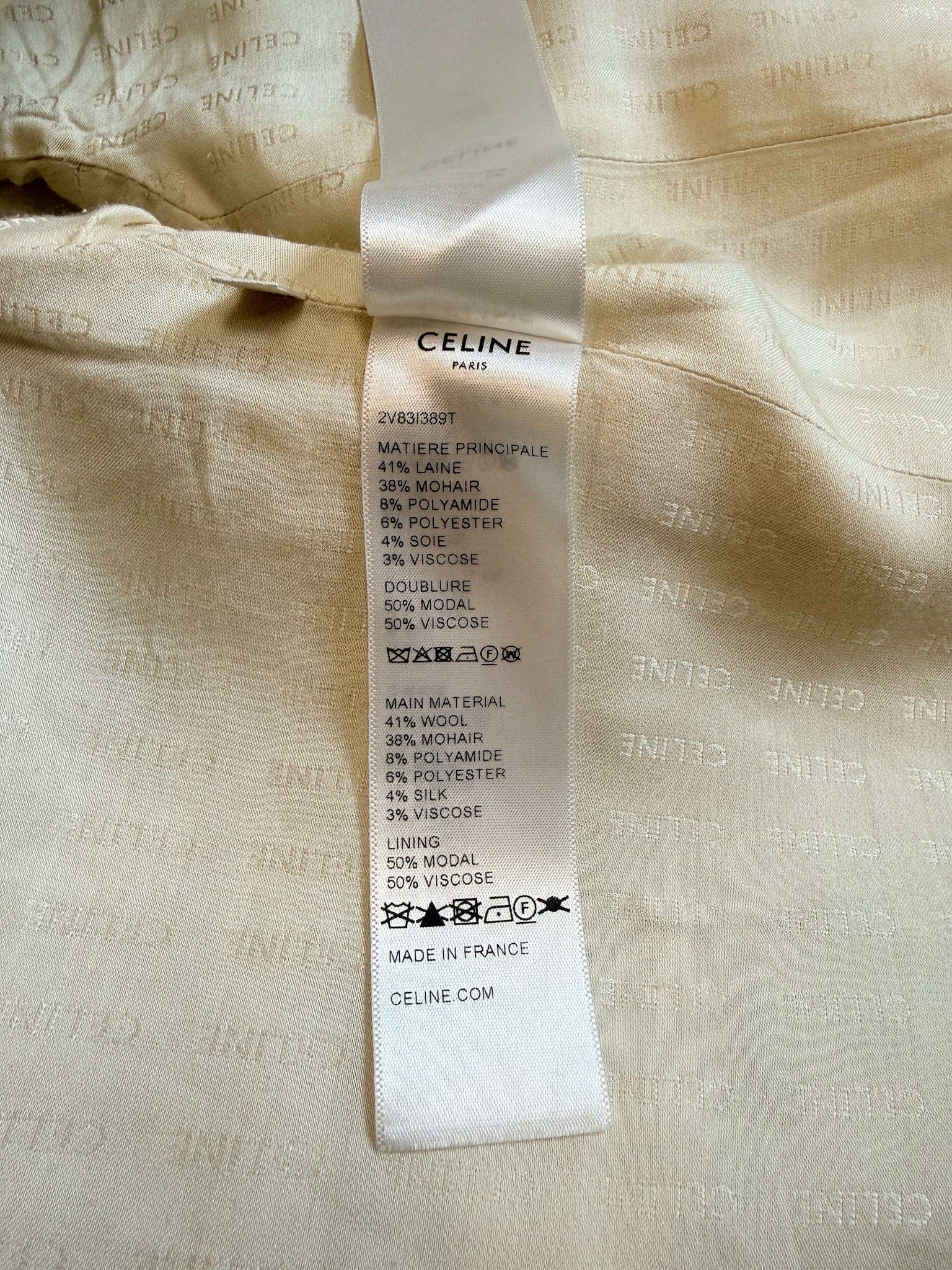 Luxury Promise Celine Cream Wool Blend Chausseur Tweed Jacket- Size 34