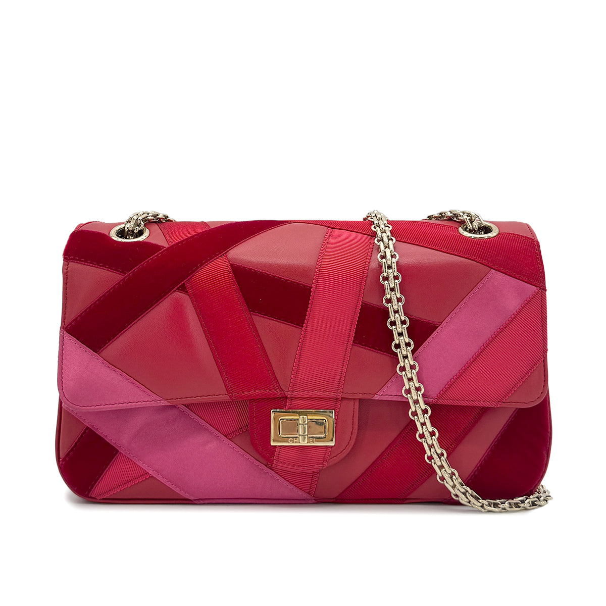LUXURY PROMISE CHANEL 2.55 CHAIN SHOULDER BAG RED LAMB SKIN 90274412
