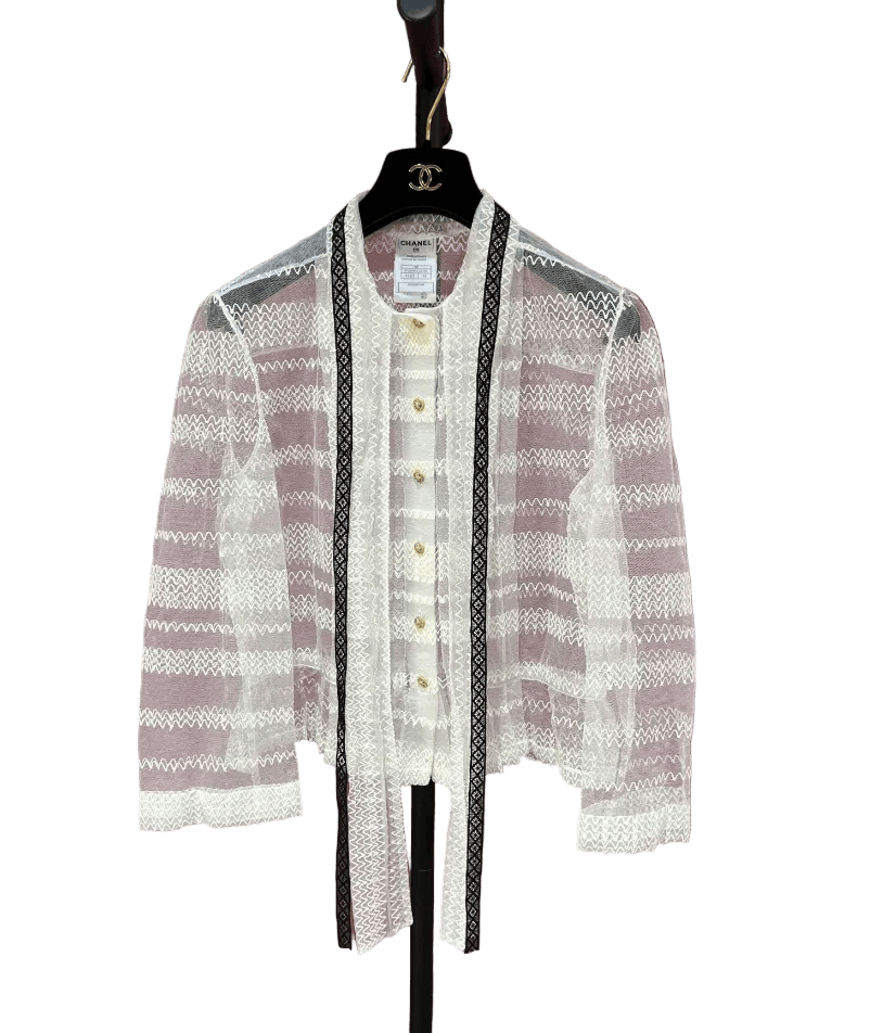 Luxury Promise CHANEL 2008 SEE THROUGH SHIRT 44 FT102058