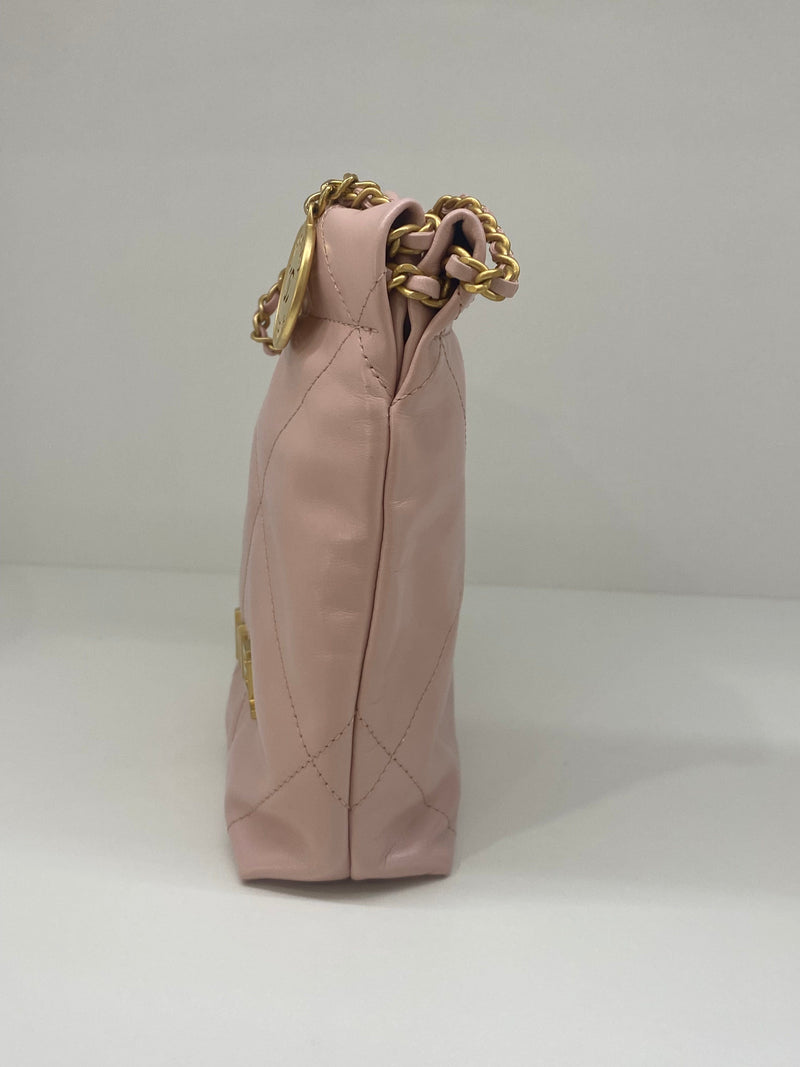 CHANEL 22 Mini Handbag - Metallic calfskin & pink gold-tone metal — Fashion, CHANEL in 2023