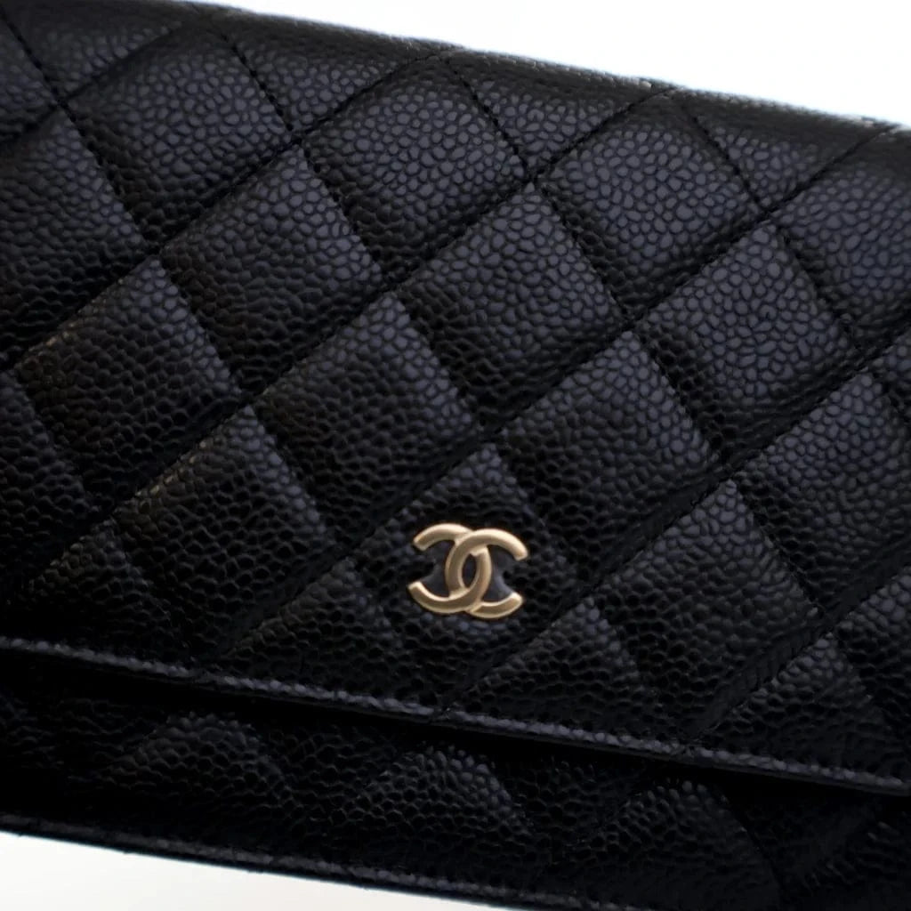 Luxury Promise Chanel Black Caviar Wallet On Chain (WOC)