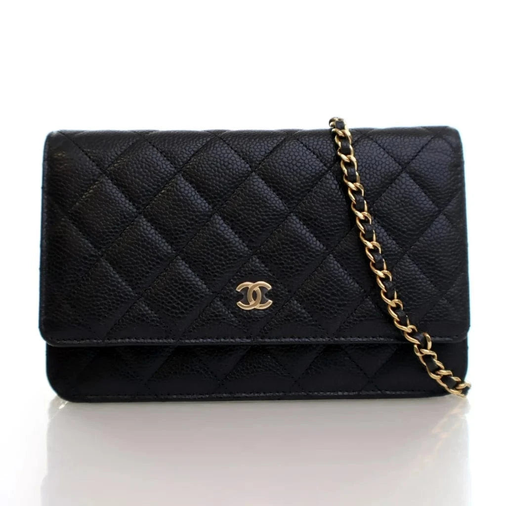 Luxury Promise Chanel Black Caviar Wallet On Chain (WOC)